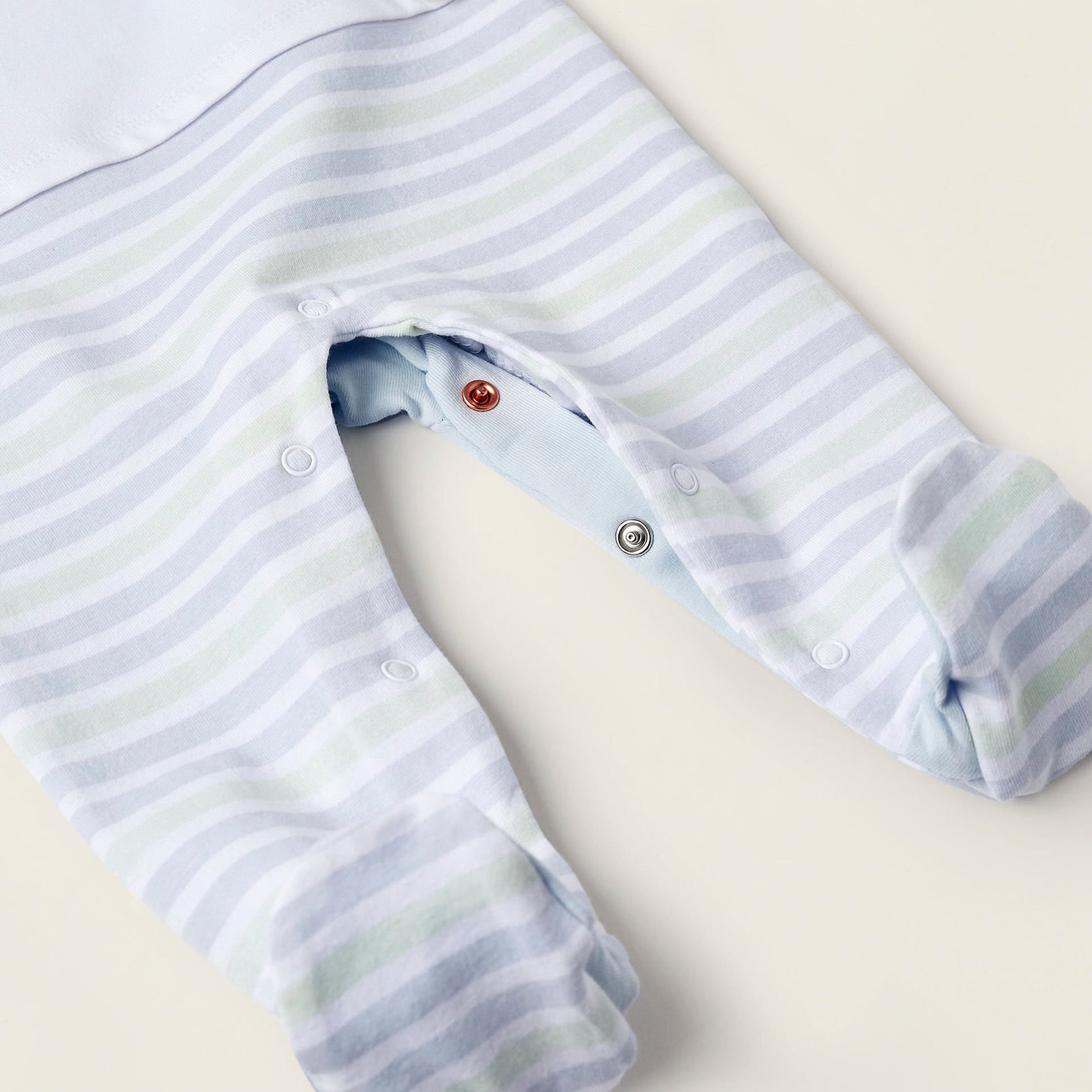 Footed Bodysuit for Newborn Boys 'Swallow', White/Light Blue/Light Green