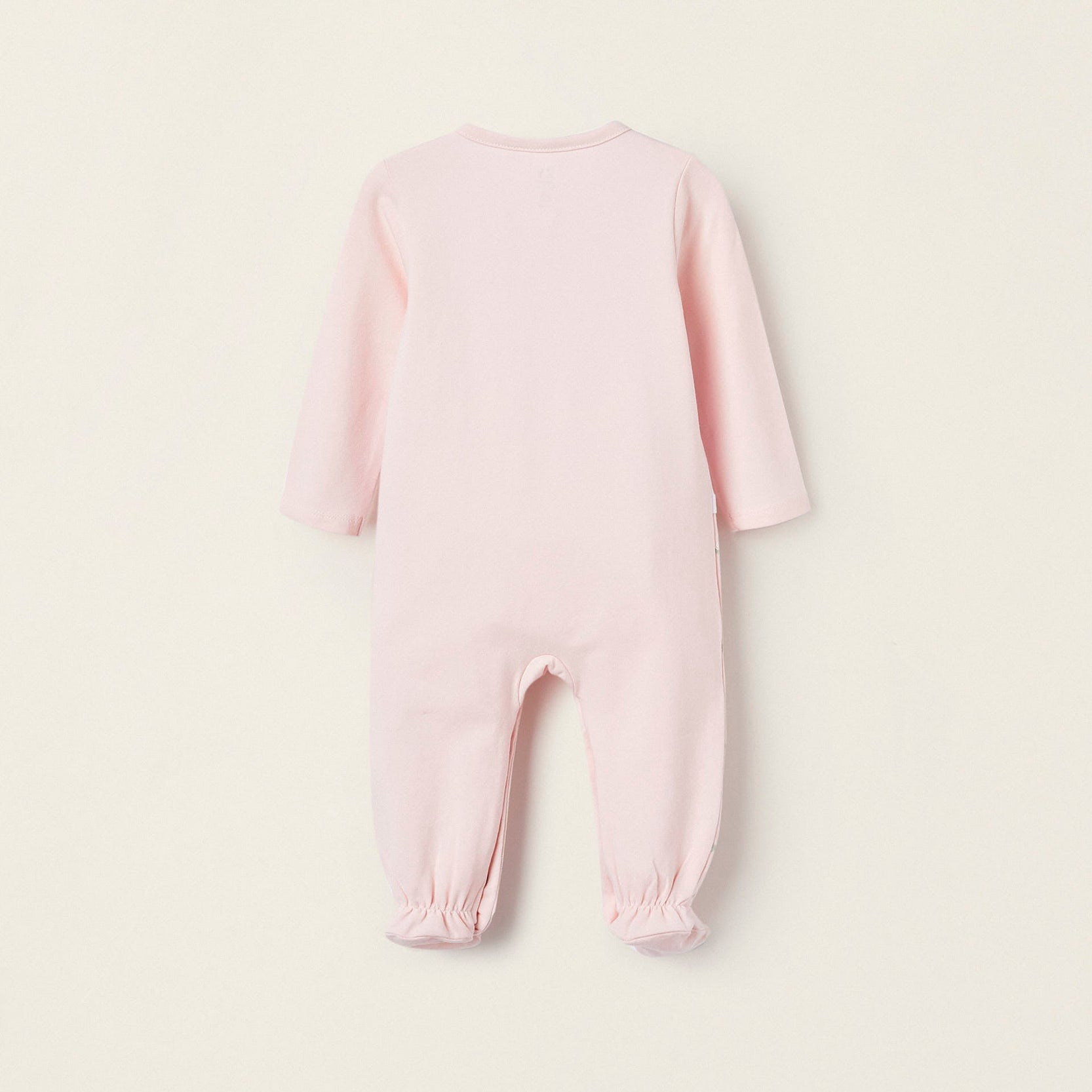 Footed Bodysuit for Newborn Girls 'Swallows & Roses', Pink/White