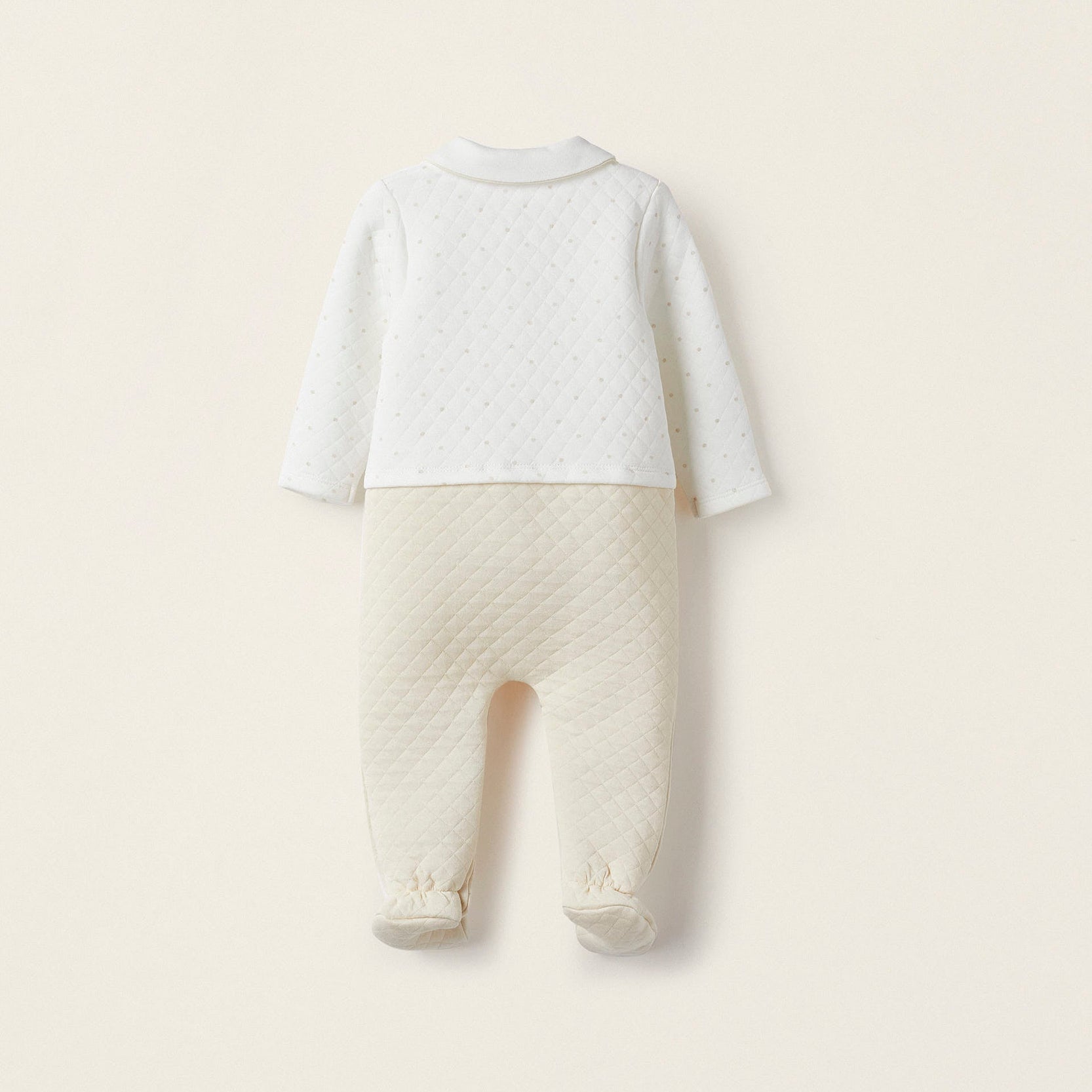 Padded Footed Babygrow for Newborn Girls, White/Cream