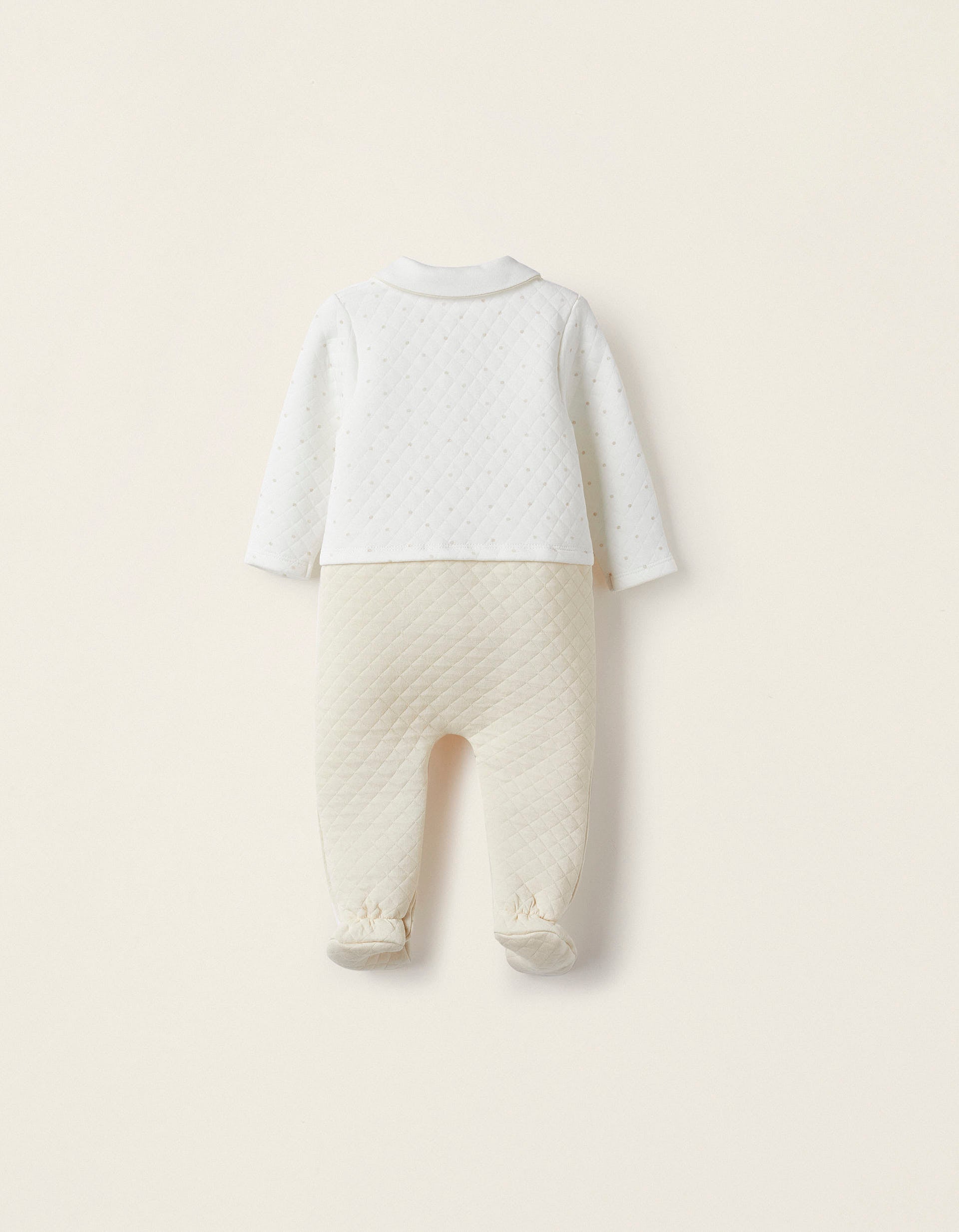 Padded Footed Babygrow for Newborn Girls, White/Cream