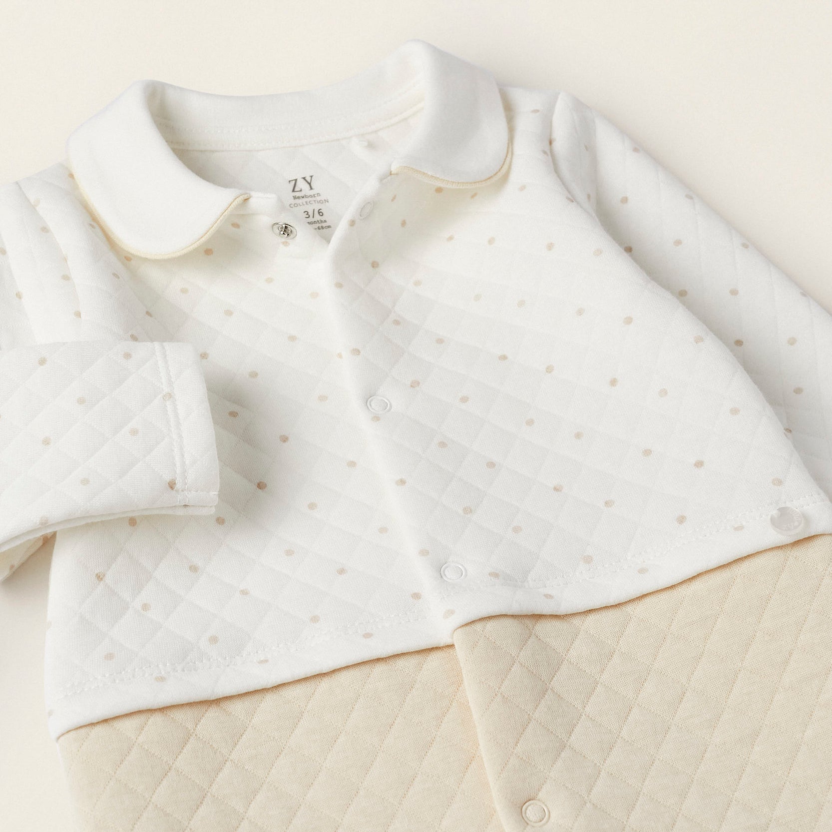 Padded Footed Babygrow for Newborn Girls, White/Cream