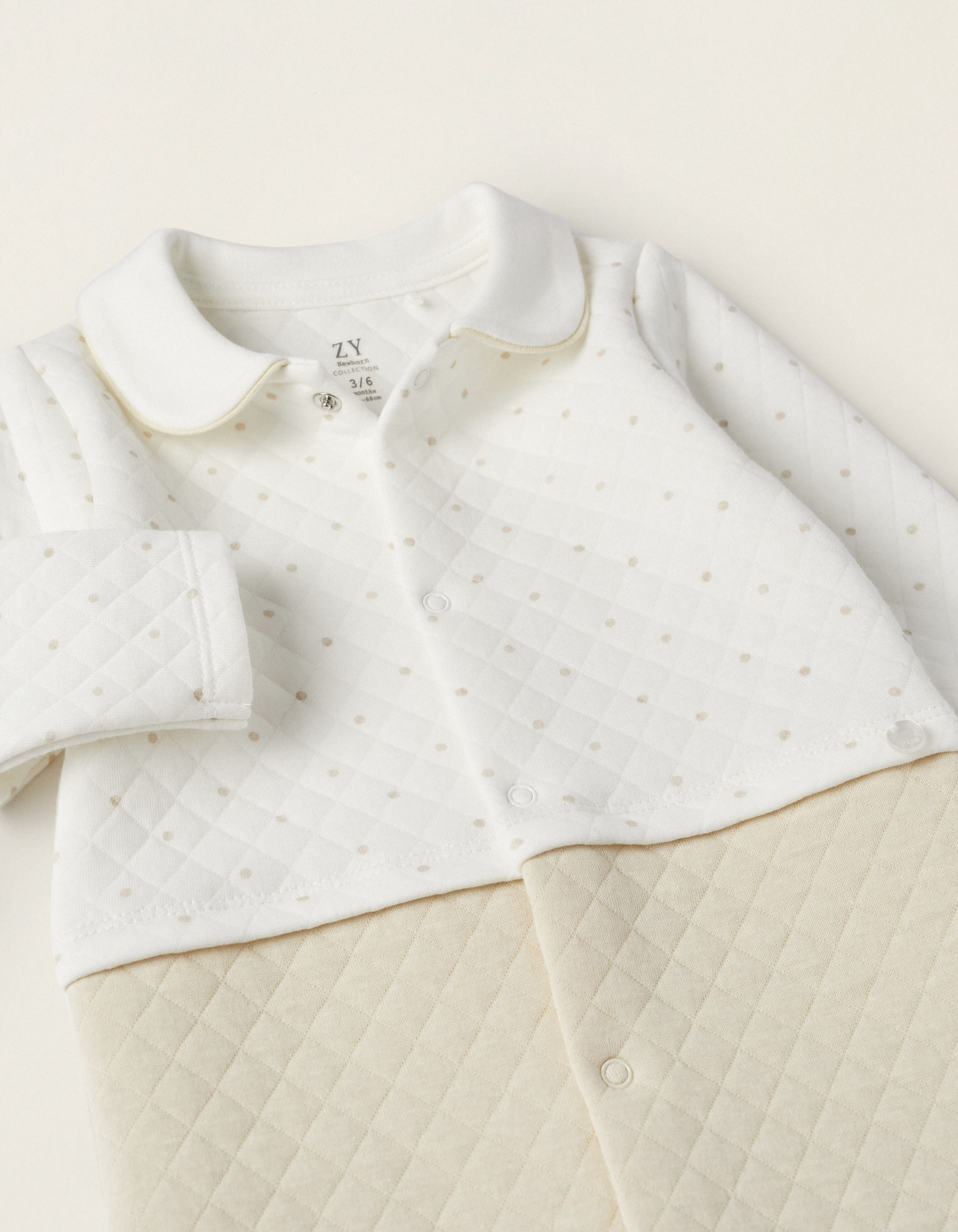 Padded Footed Babygrow for Newborn Girls, White/Cream