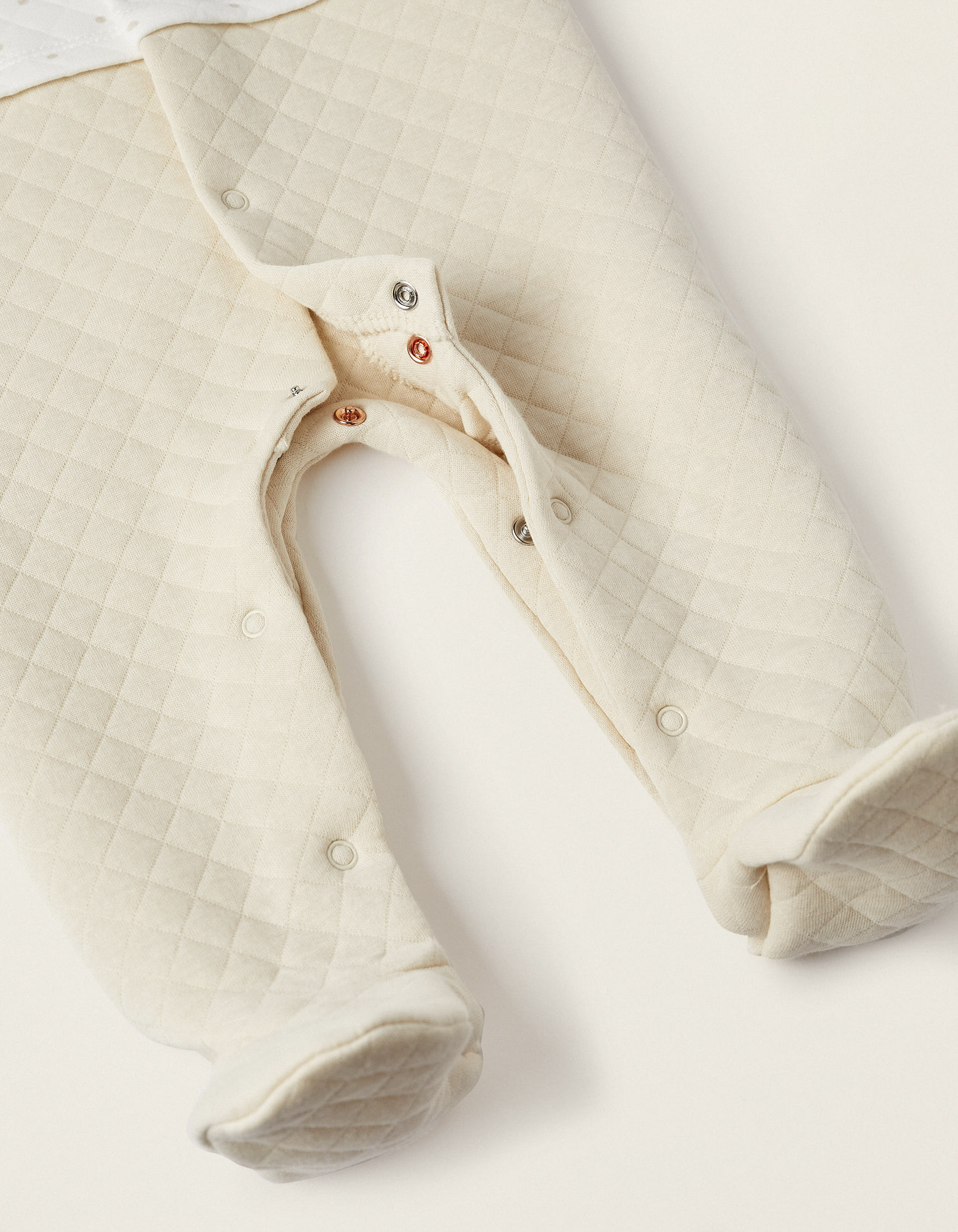 Padded Footed Babygrow for Newborn Girls, White/Cream