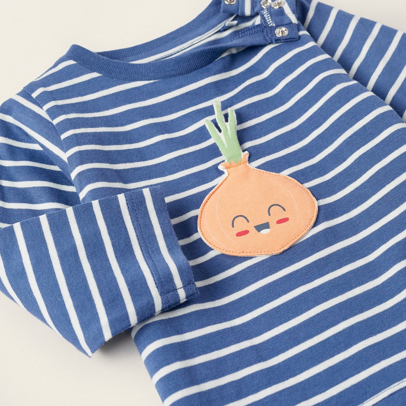 Cotton T-Shirt for Newborn Boys 'Onion', Blue/White
