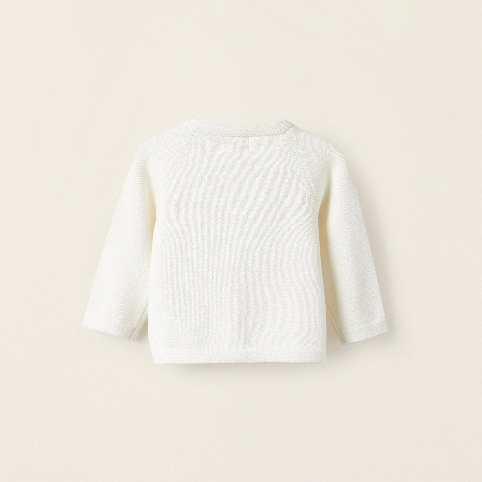 Long Sleeve Knitted Cardigan for Newborn Boys, White