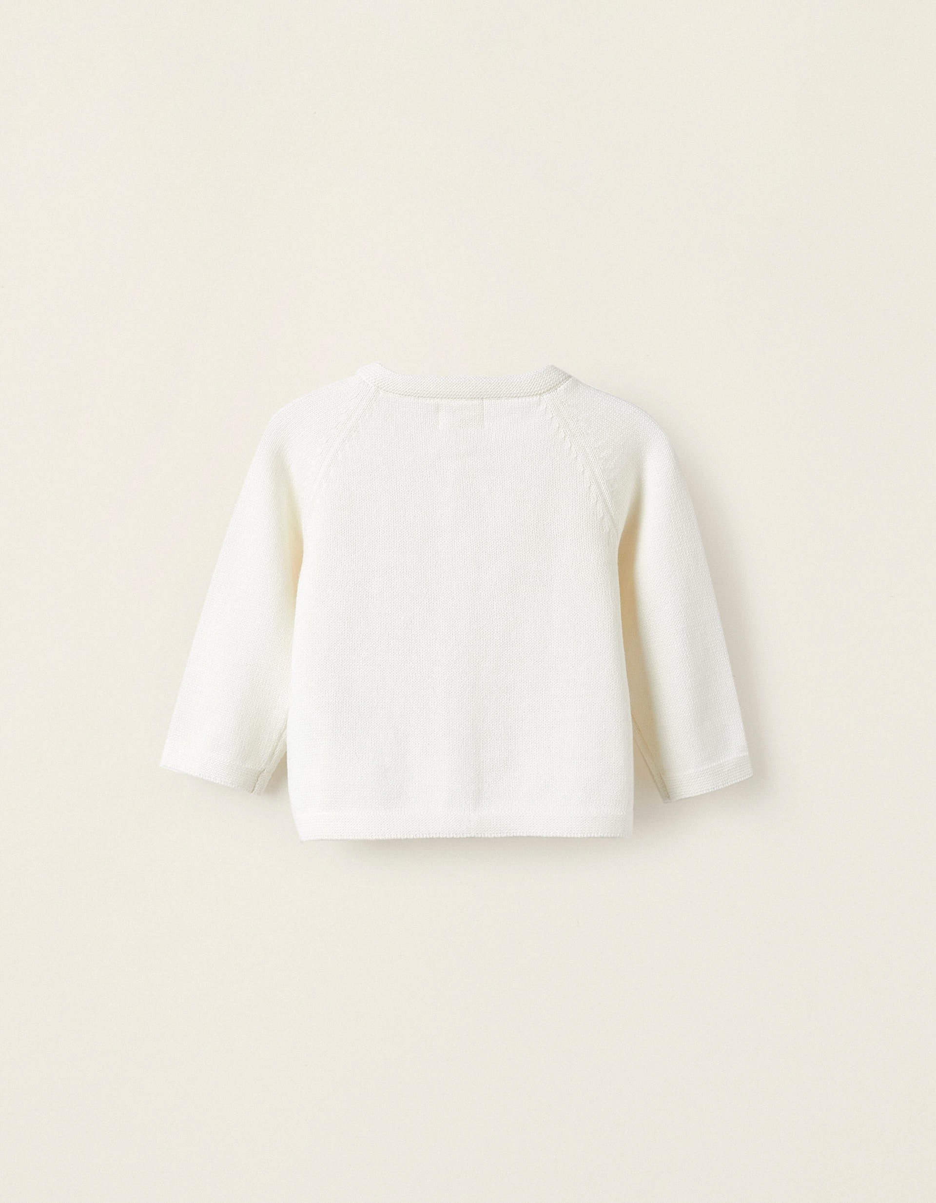 Long Sleeve Knitted Cardigan for Newborn Boys, White