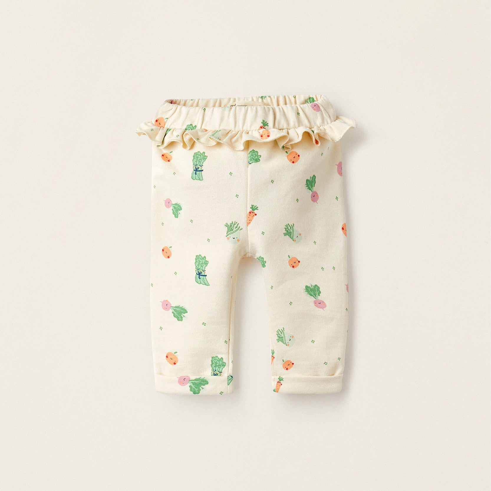 Trousers for Newborn Girls 'Legumes and Vegetables', Beige