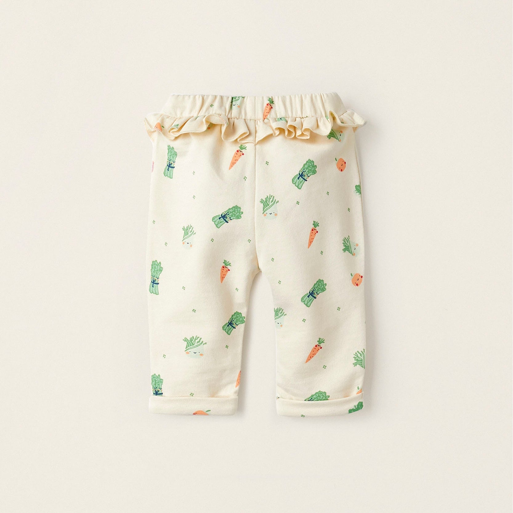 Trousers for Newborn Girls 'Legumes and Vegetables', Beige