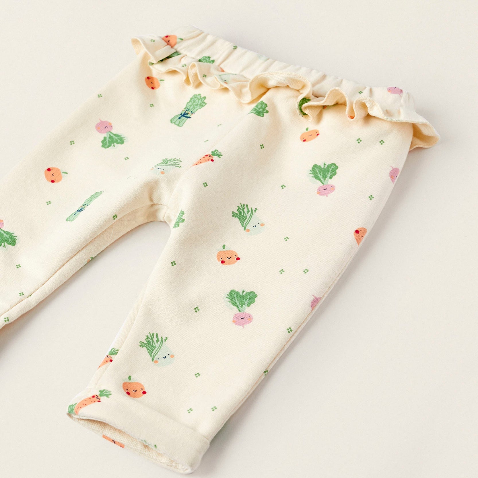 Trousers for Newborn Girls 'Legumes and Vegetables', Beige