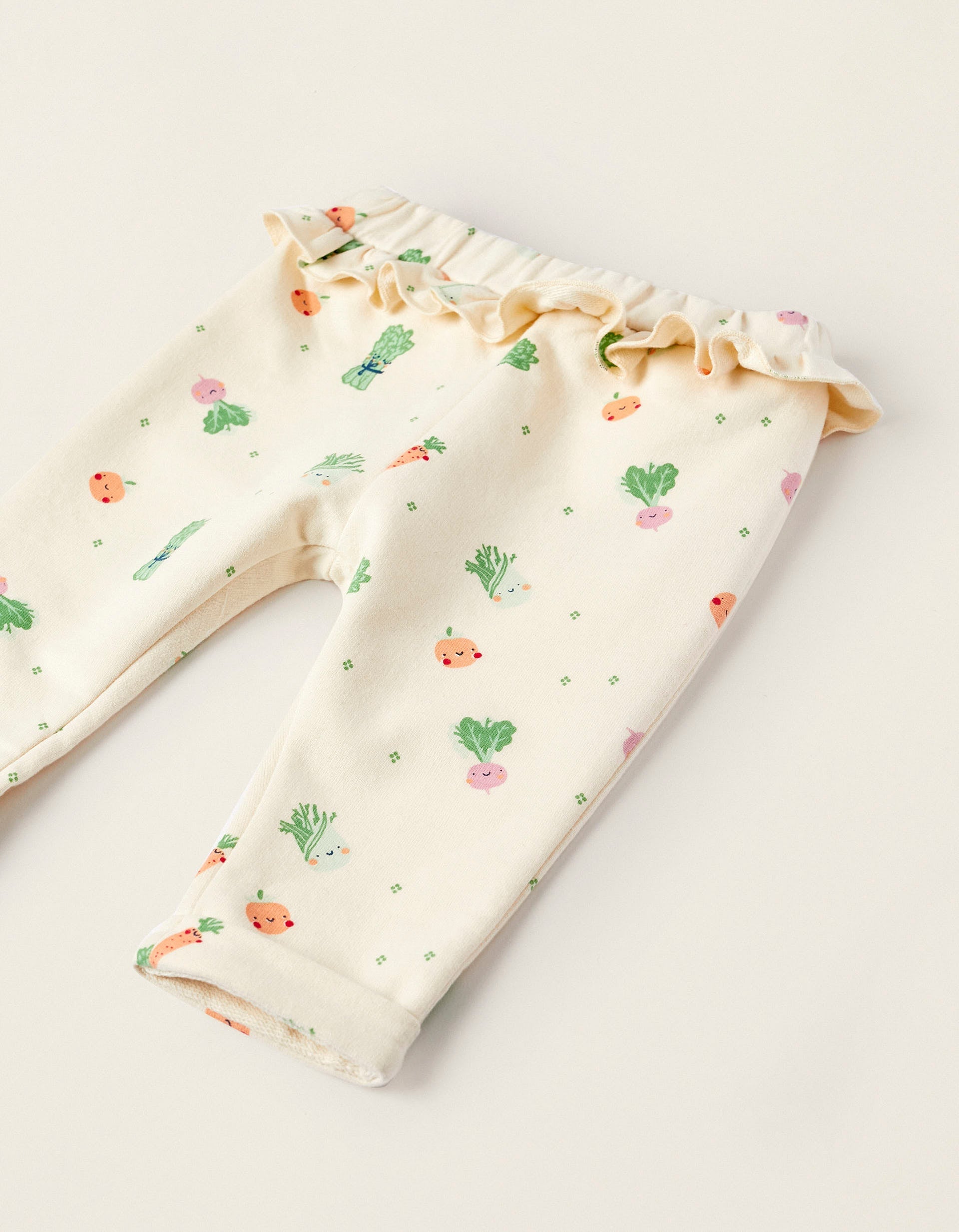 Trousers for Newborn Girls 'Legumes and Vegetables', Beige