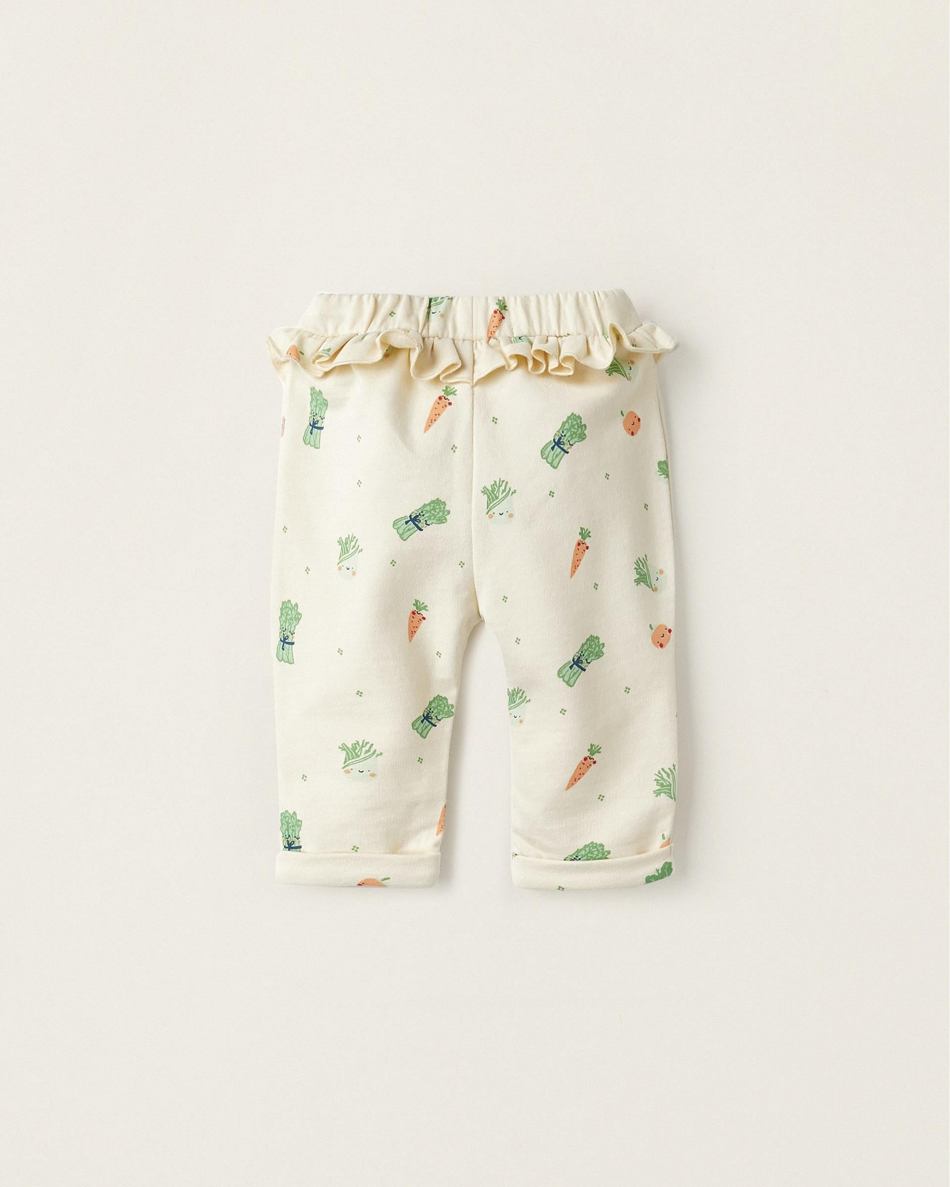 Trousers for Newborn Girls 'Legumes and Vegetables', Beige