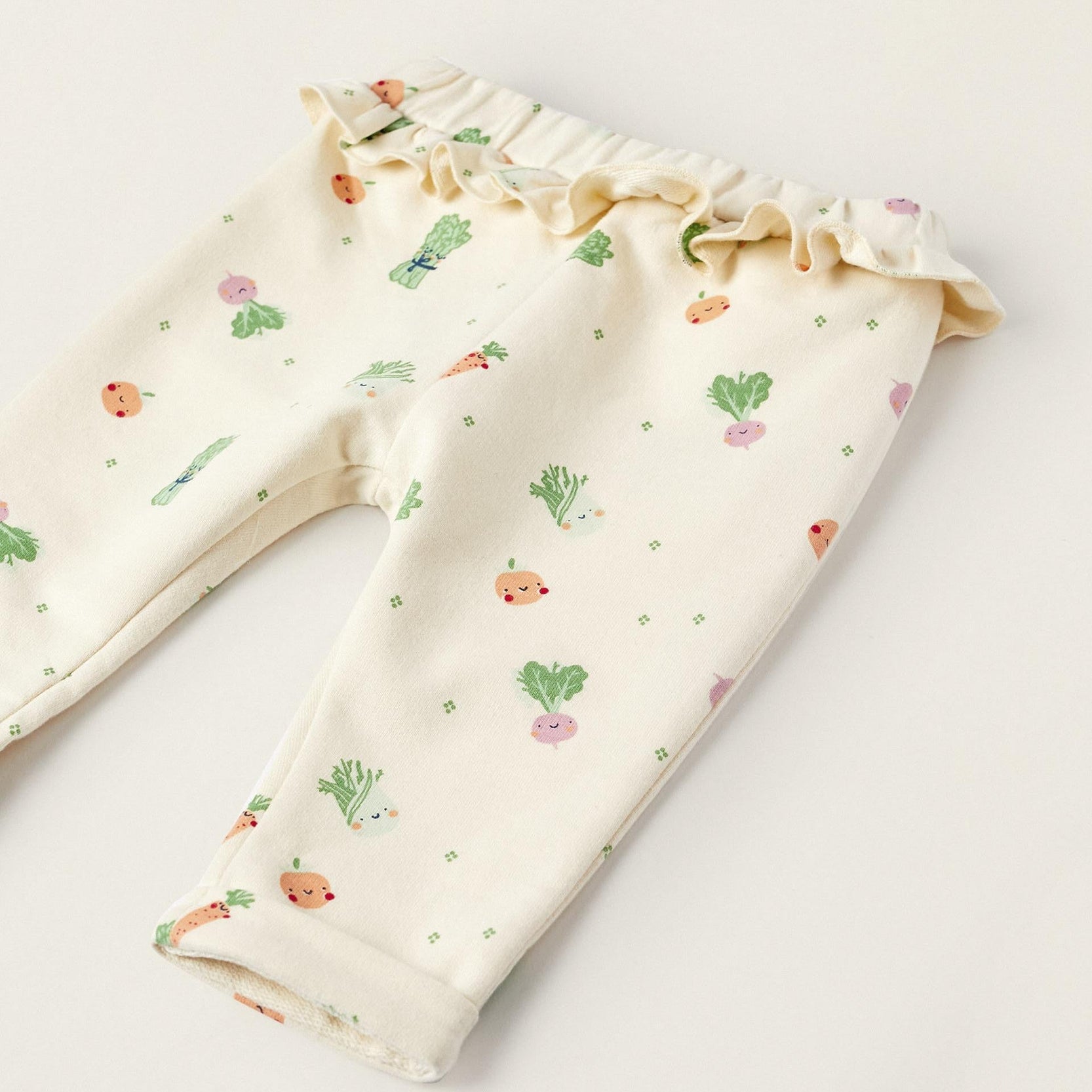 Trousers for Newborn Girls 'Legumes and Vegetables', Beige