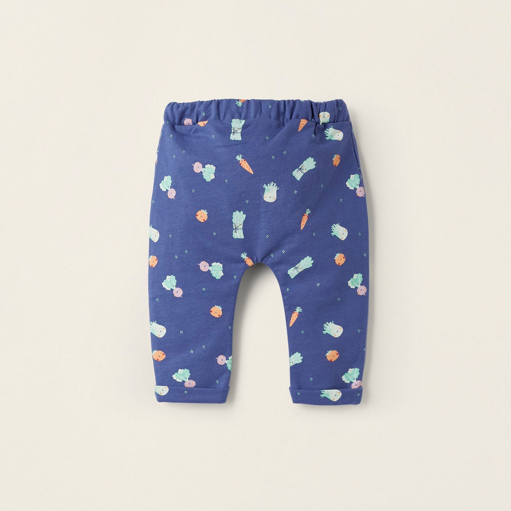 Vegetable Pattern Trousers for Newborn Boys, Blue