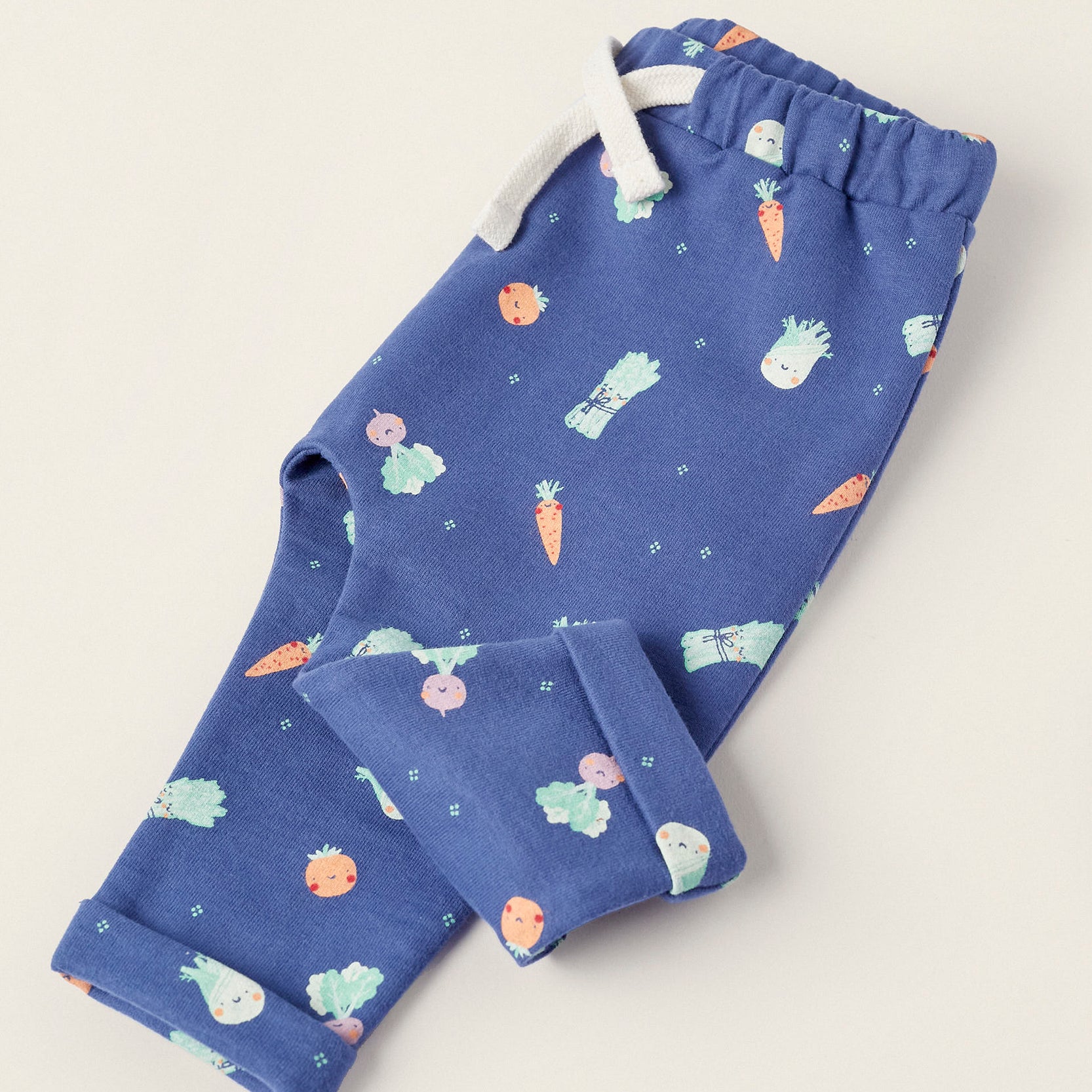 Vegetable Pattern Trousers for Newborn Boys, Blue