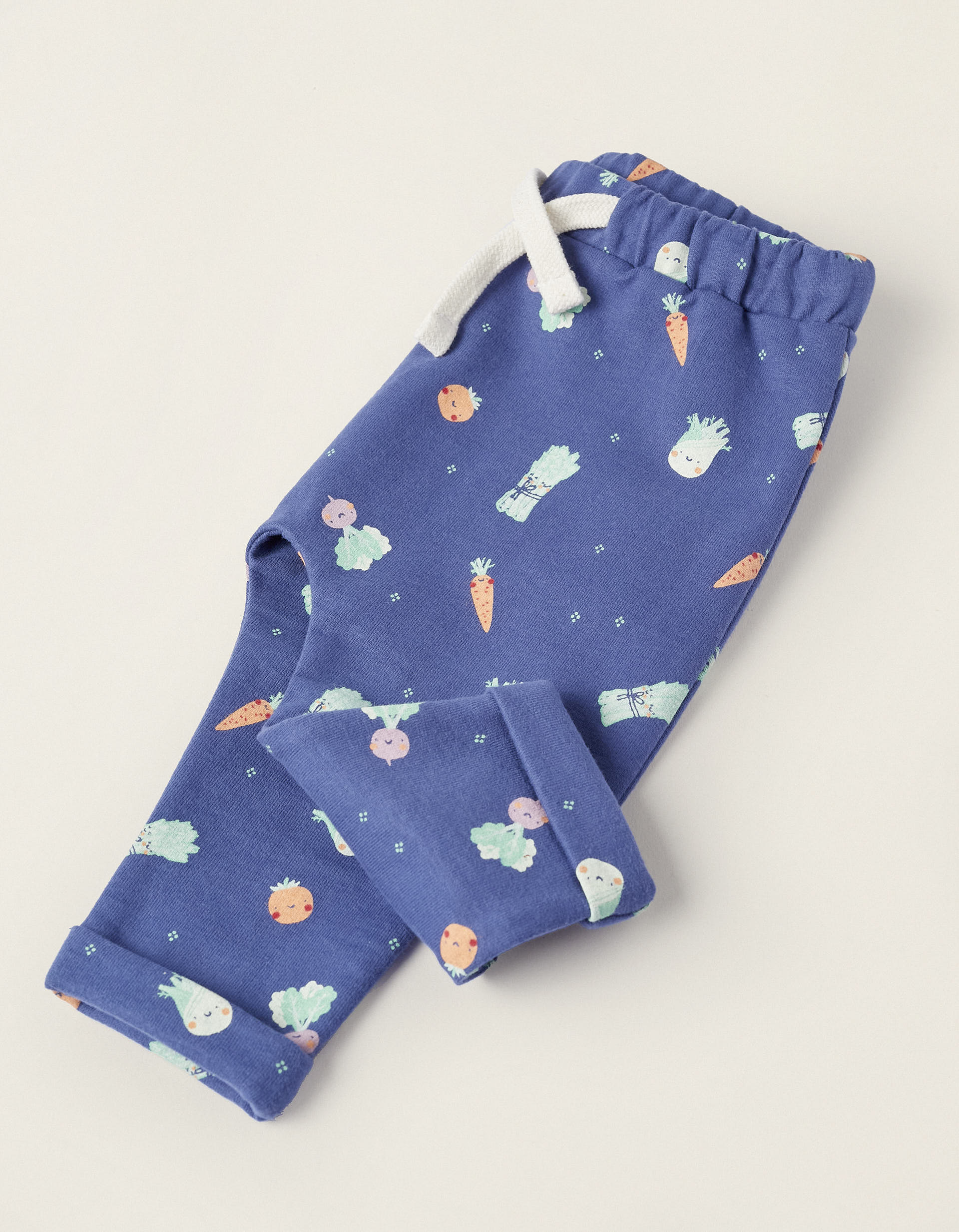 Vegetable Pattern Trousers for Newborn Boys, Blue