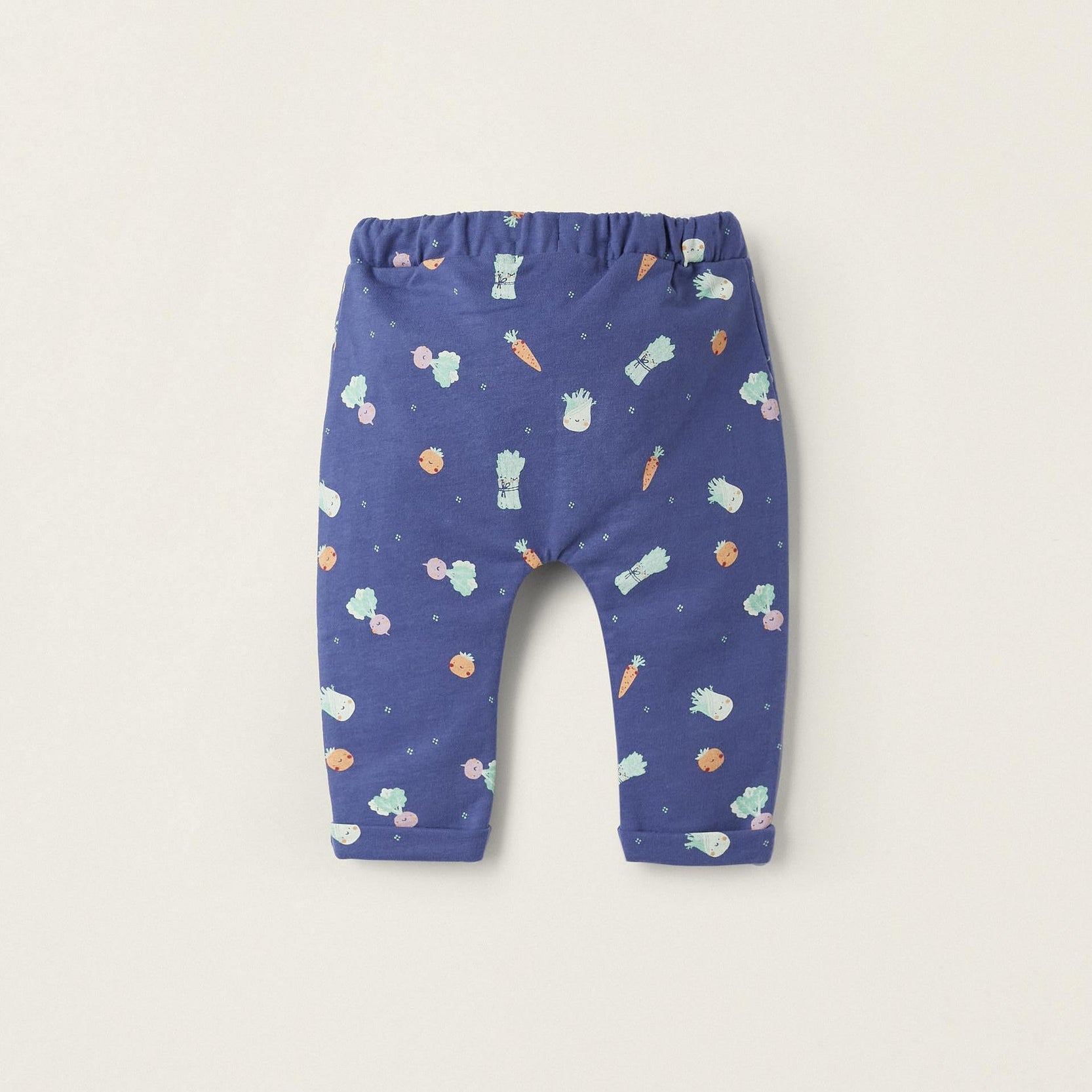 Vegetable Pattern Trousers for Newborn Boys, Blue