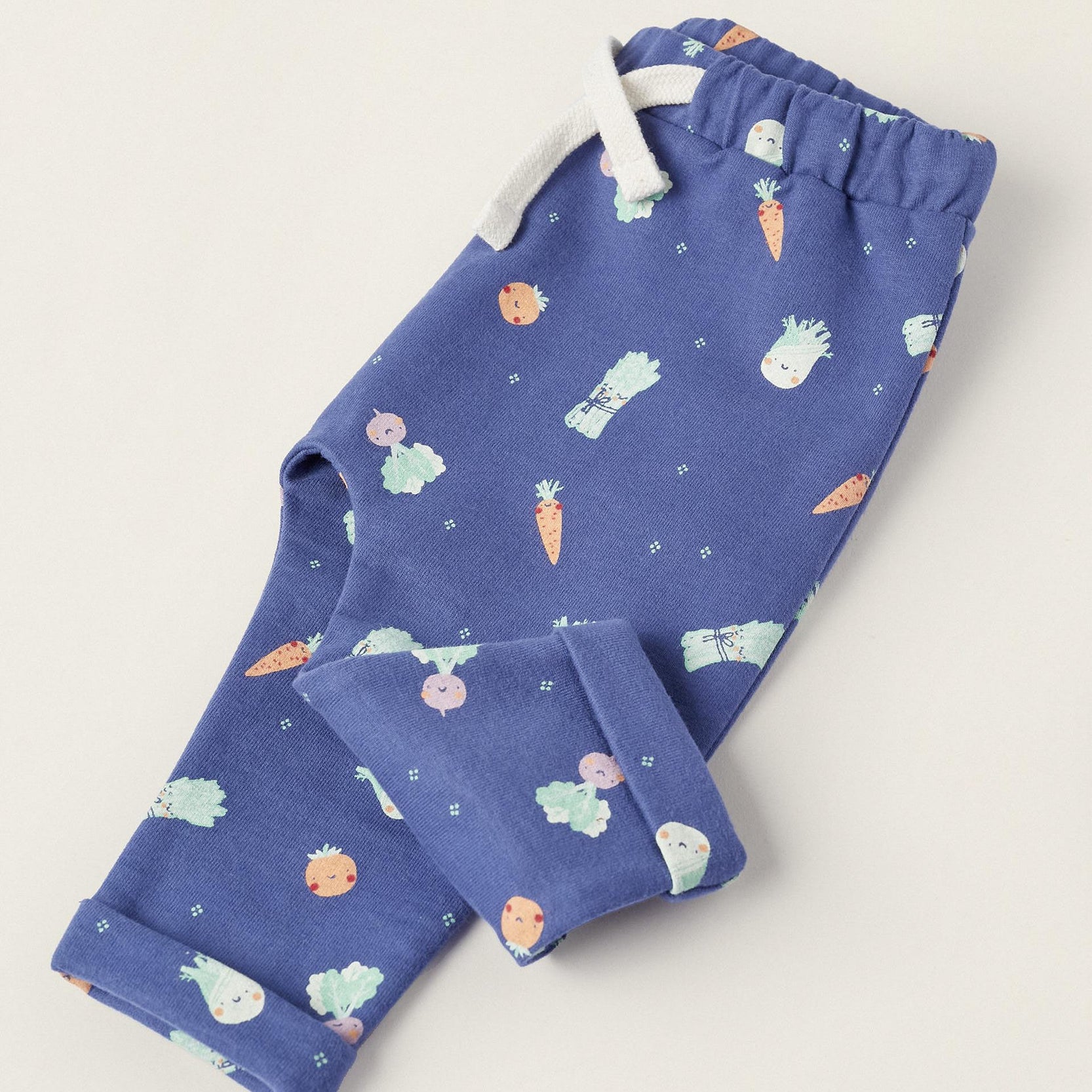 Vegetable Pattern Trousers for Newborn Boys, Blue