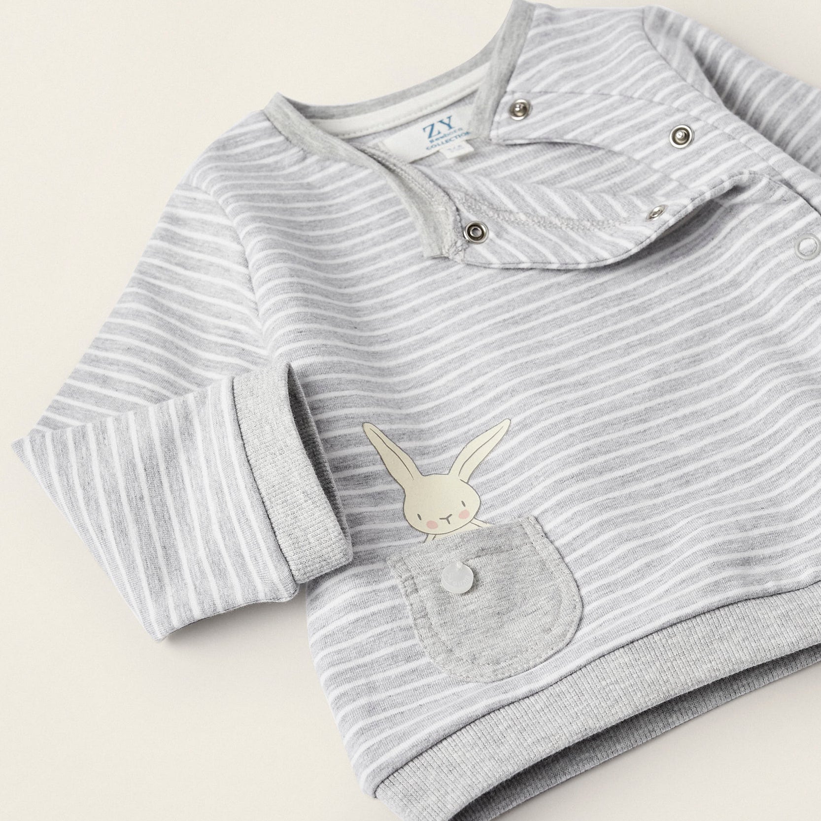 Jacket + Trousers for Newborn Girls 'Rabbit', Grey