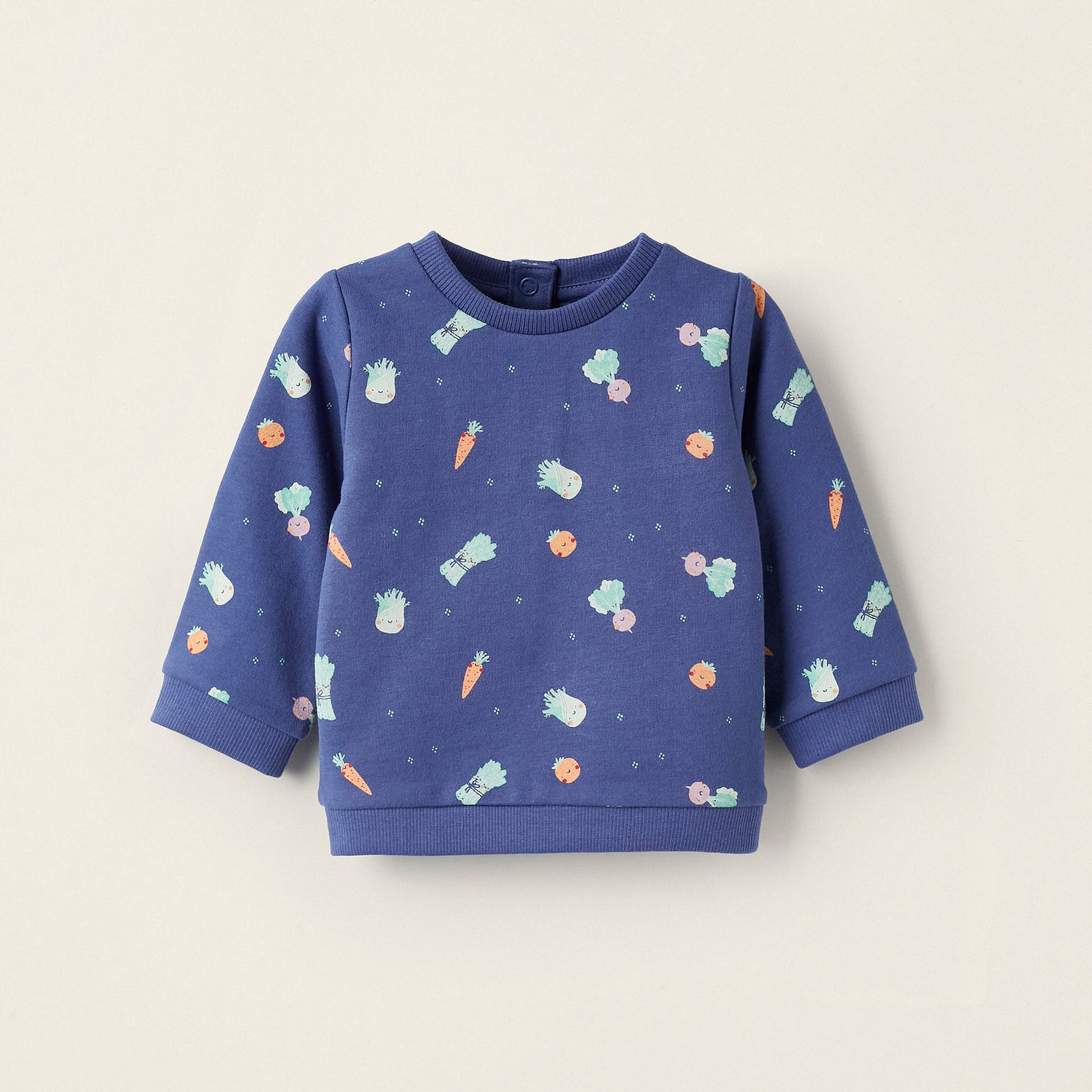 Sweatshirt with Vegetable Pattern for Newborn Boys, Blue