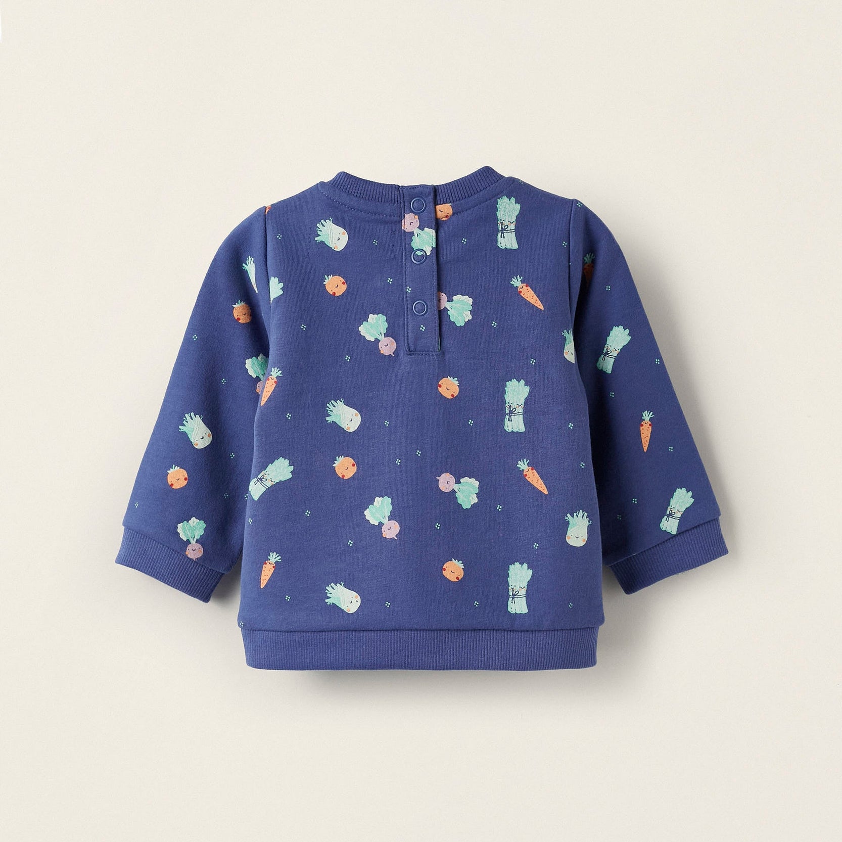 Sweatshirt with Vegetable Pattern for Newborn Boys, Blue