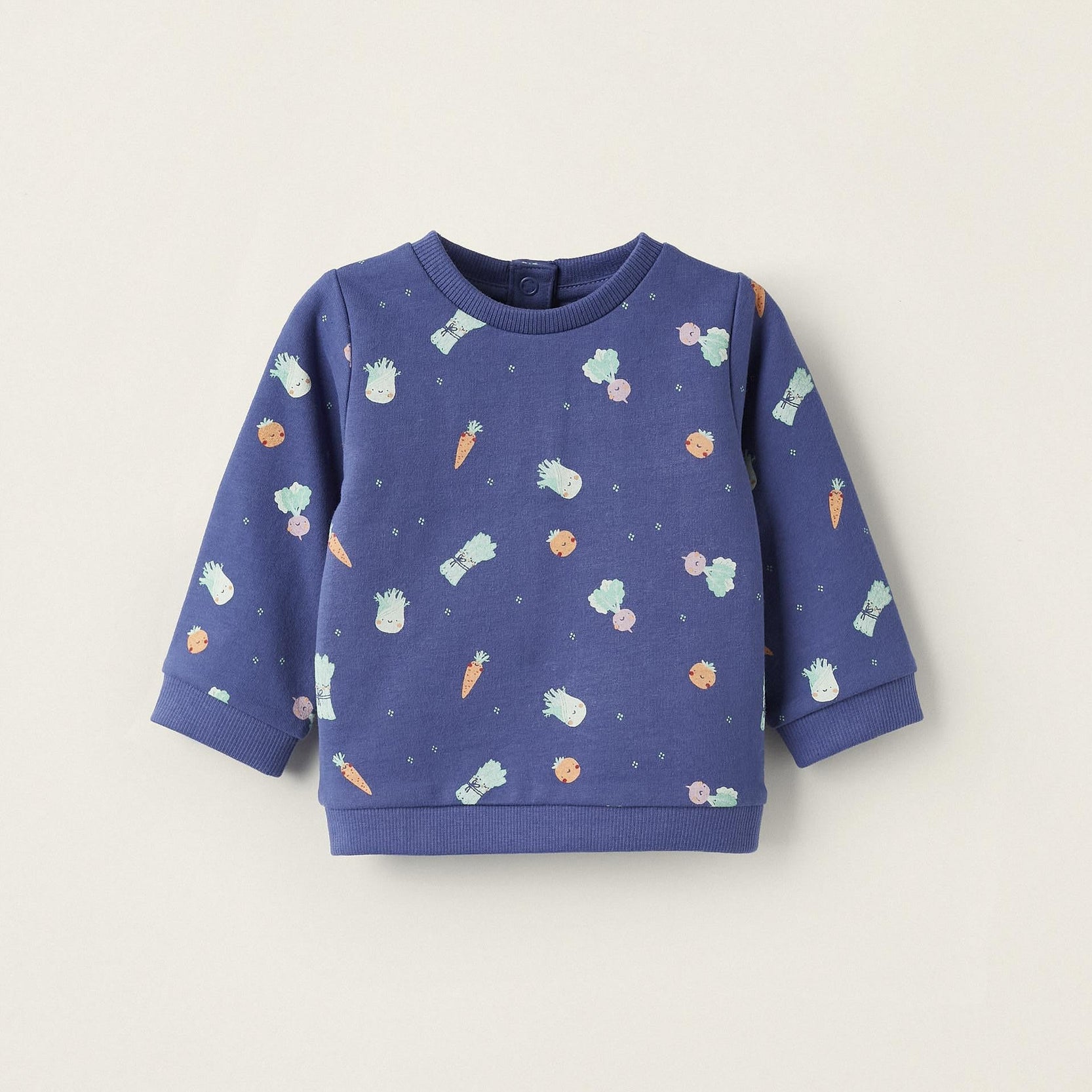 Sweatshirt with Vegetable Pattern for Newborn Boys, Blue