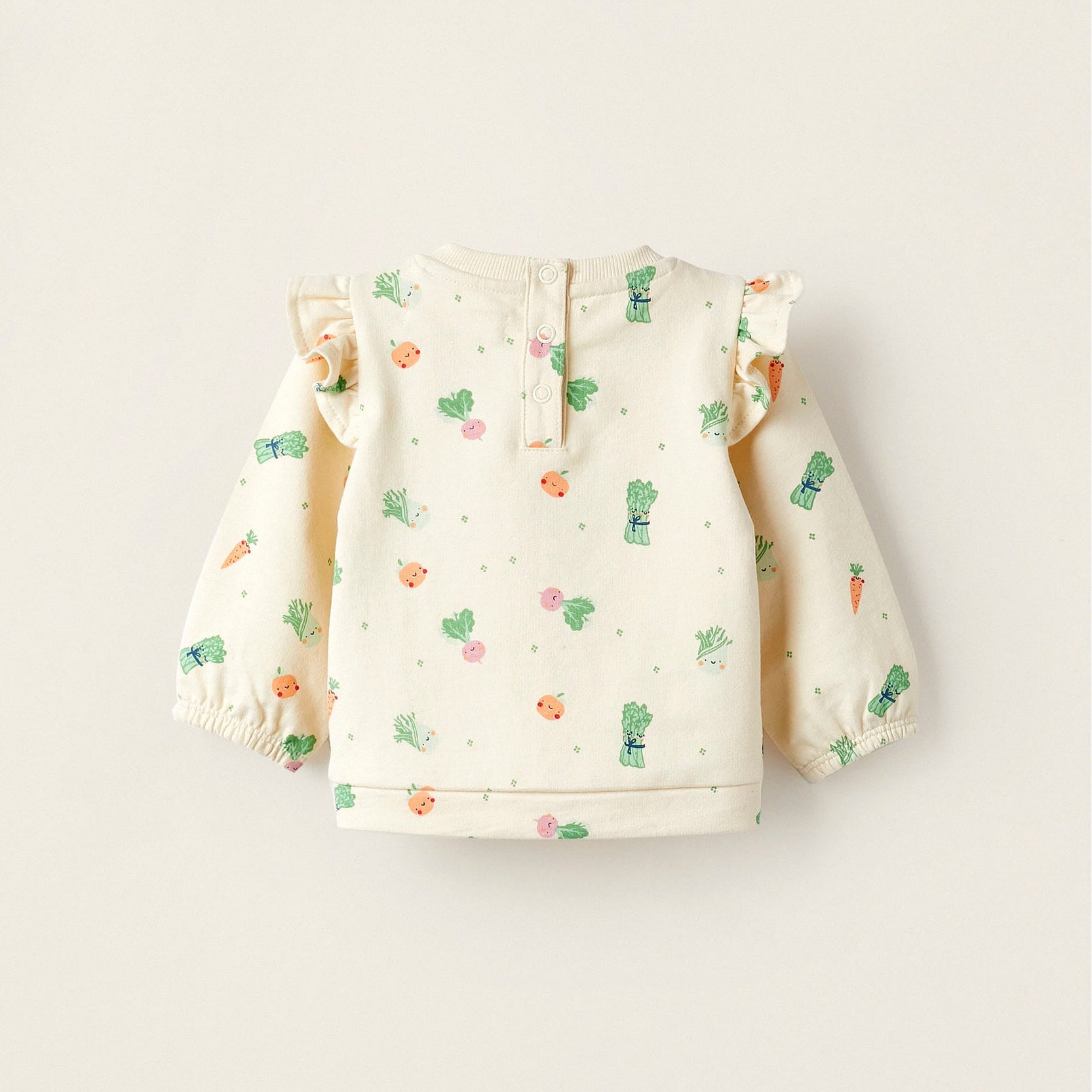 Long Sleeve Sweater for Baby Girls 'Legumes and Vegetables', Beige