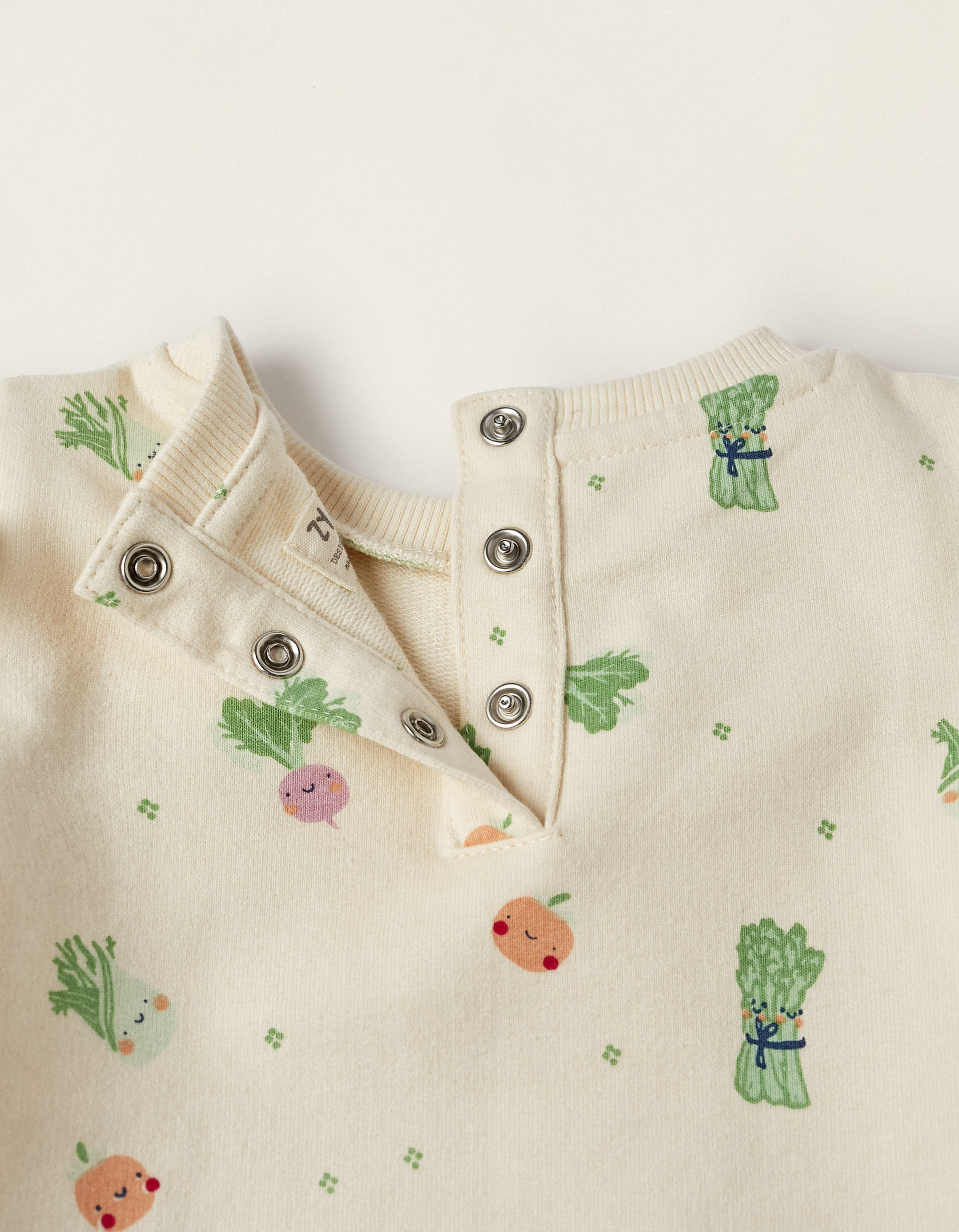 Long Sleeve Sweater for Baby Girls 'Legumes and Vegetables', Beige