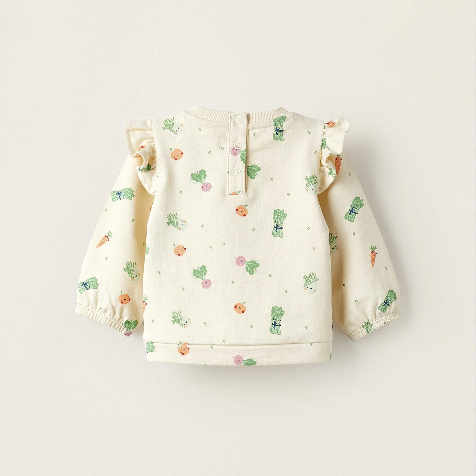Long Sleeve Sweater for Baby Girls 'Legumes and Vegetables', Beige