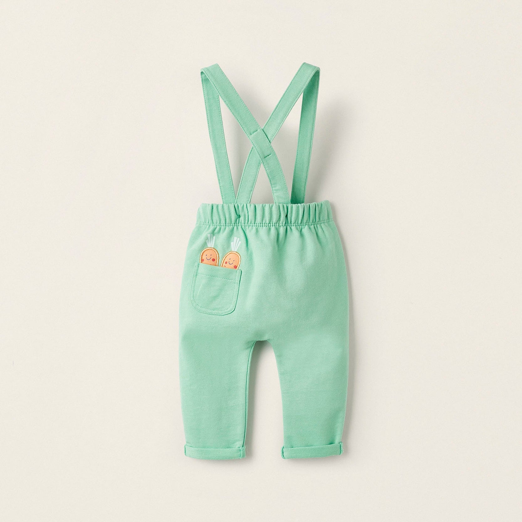 Trousers with Removable Straps for Newborn Boys 'Carrots', Green