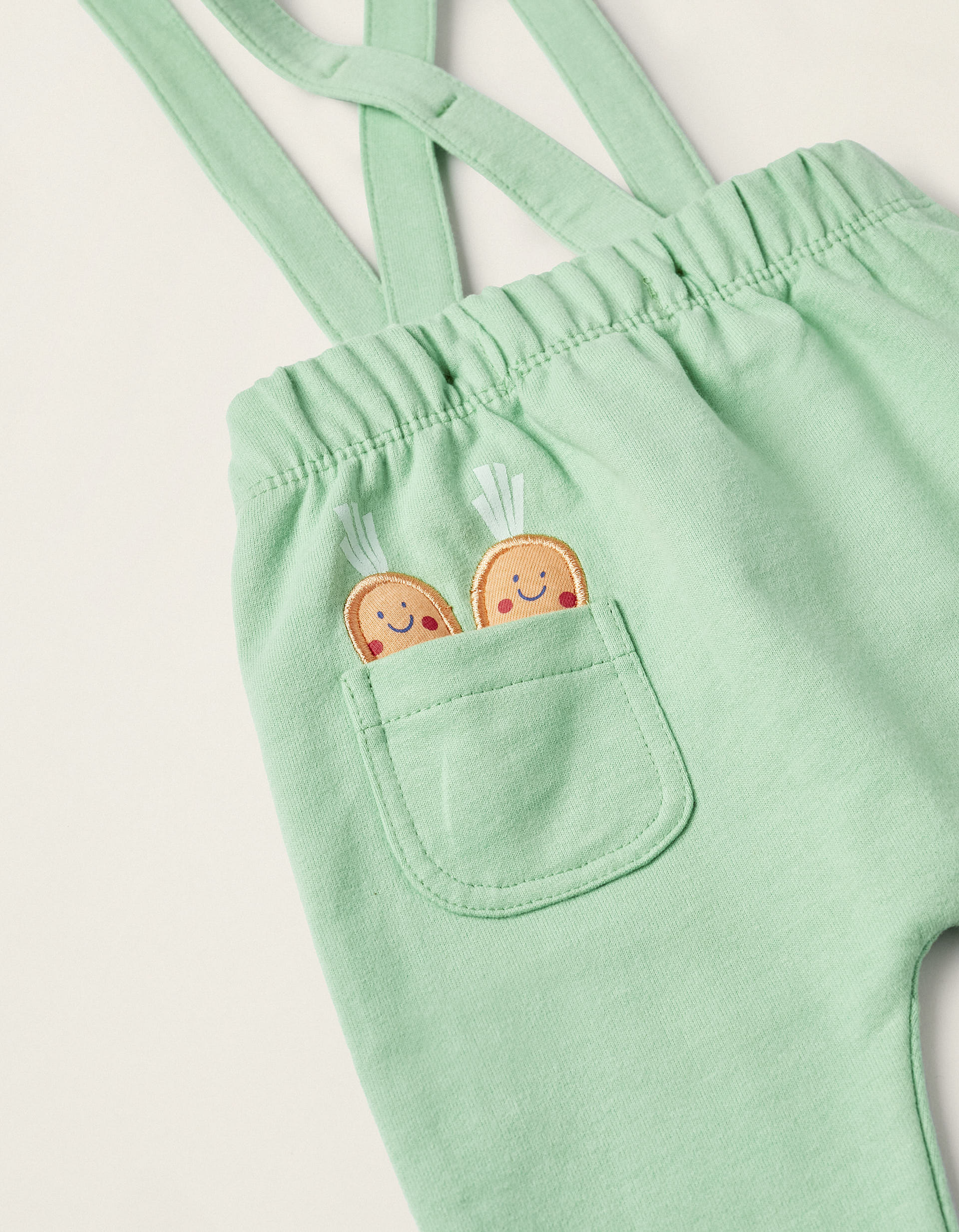 Trousers with Removable Straps for Newborn Boys 'Carrots', Green