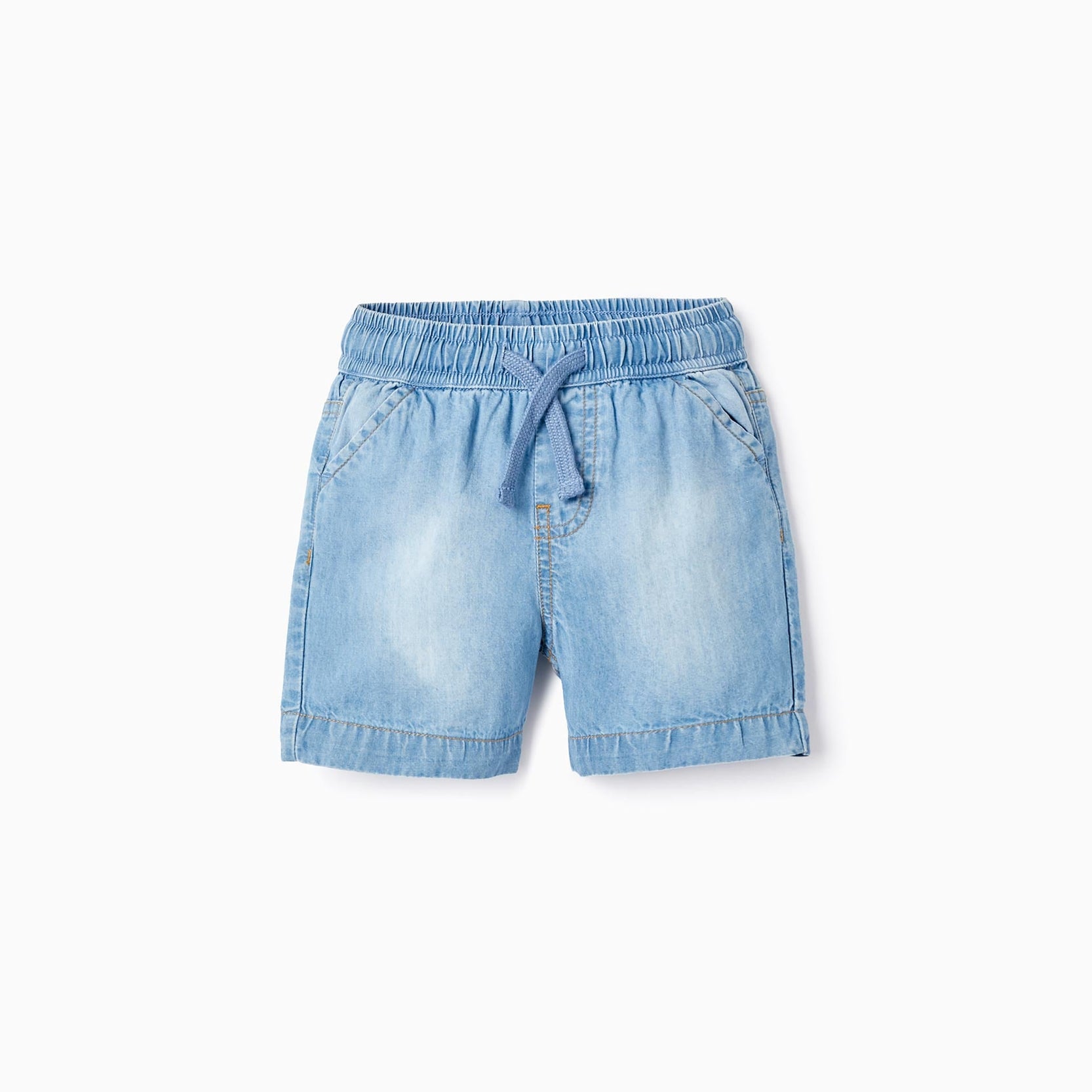 Shorts in Cotton Denim for Baby Boys, Blue