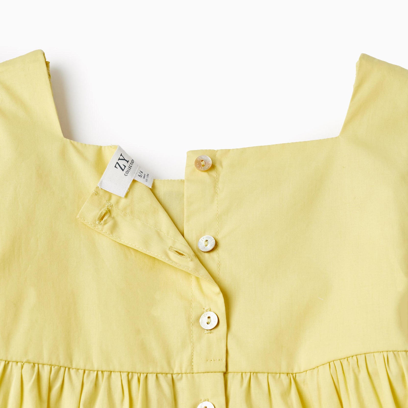 Cotton Textured Dress for Girls, Yellow