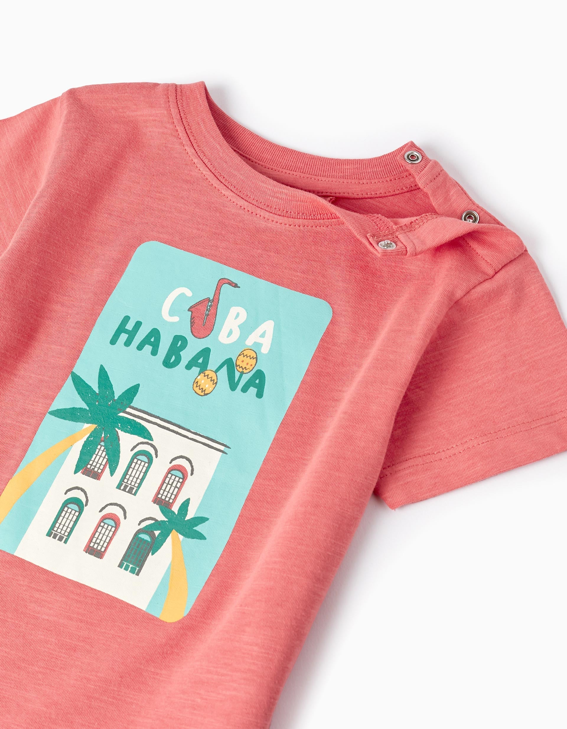 Cotton T-shirt for Baby Boys 'Cuba', Coral