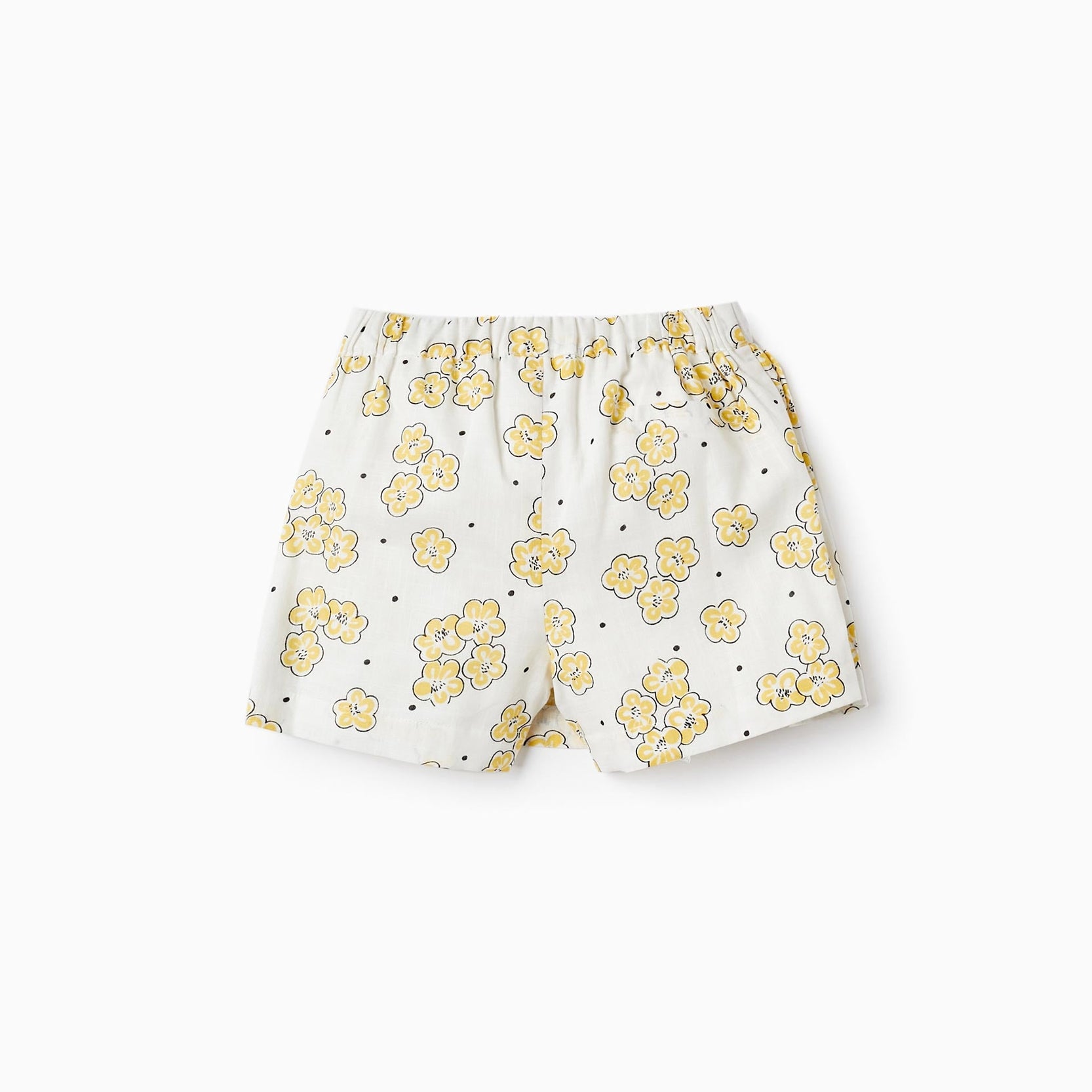 Floral Cotton Skort for Girls, White/Yellow