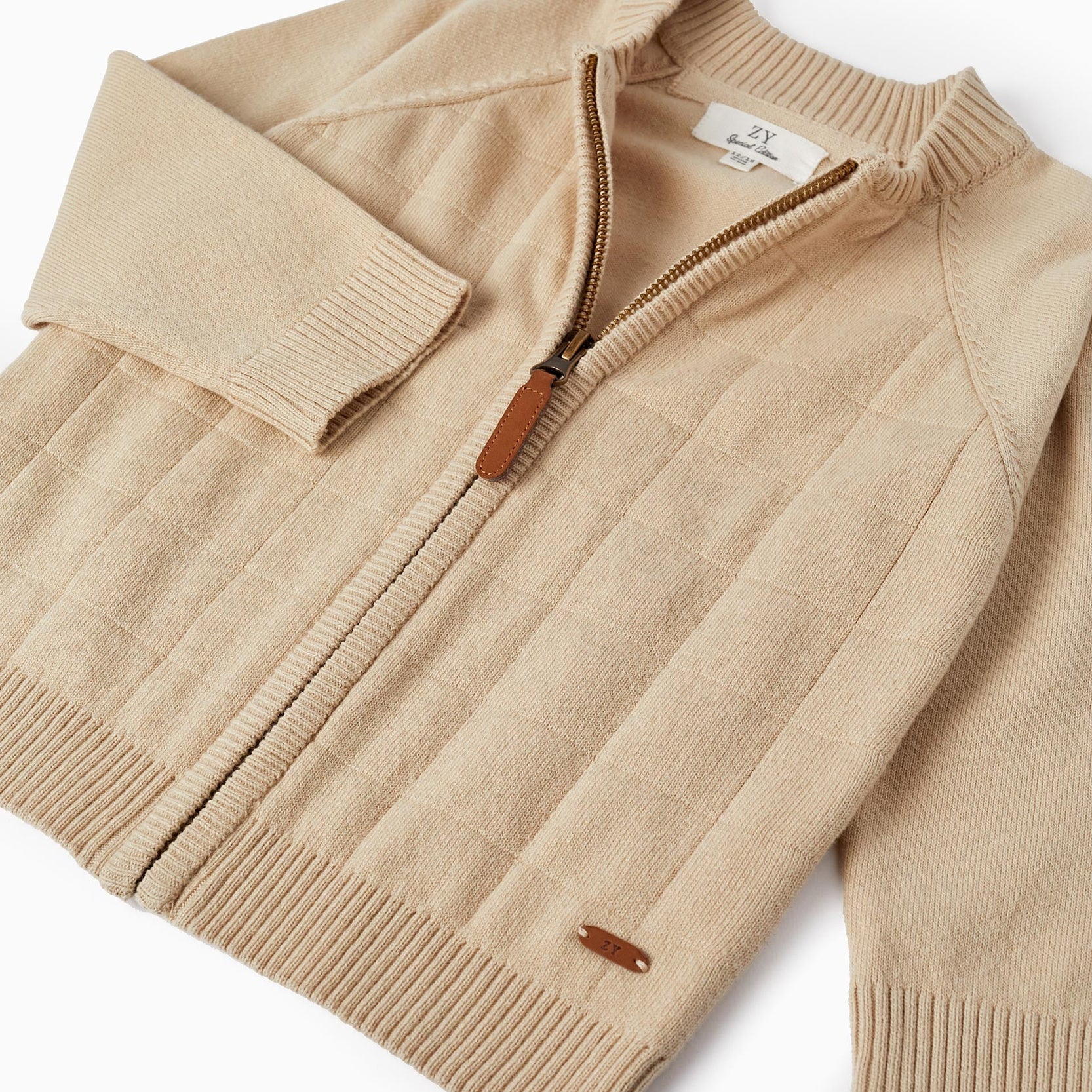 Knitted Cardigan for Baby Boy, Beige