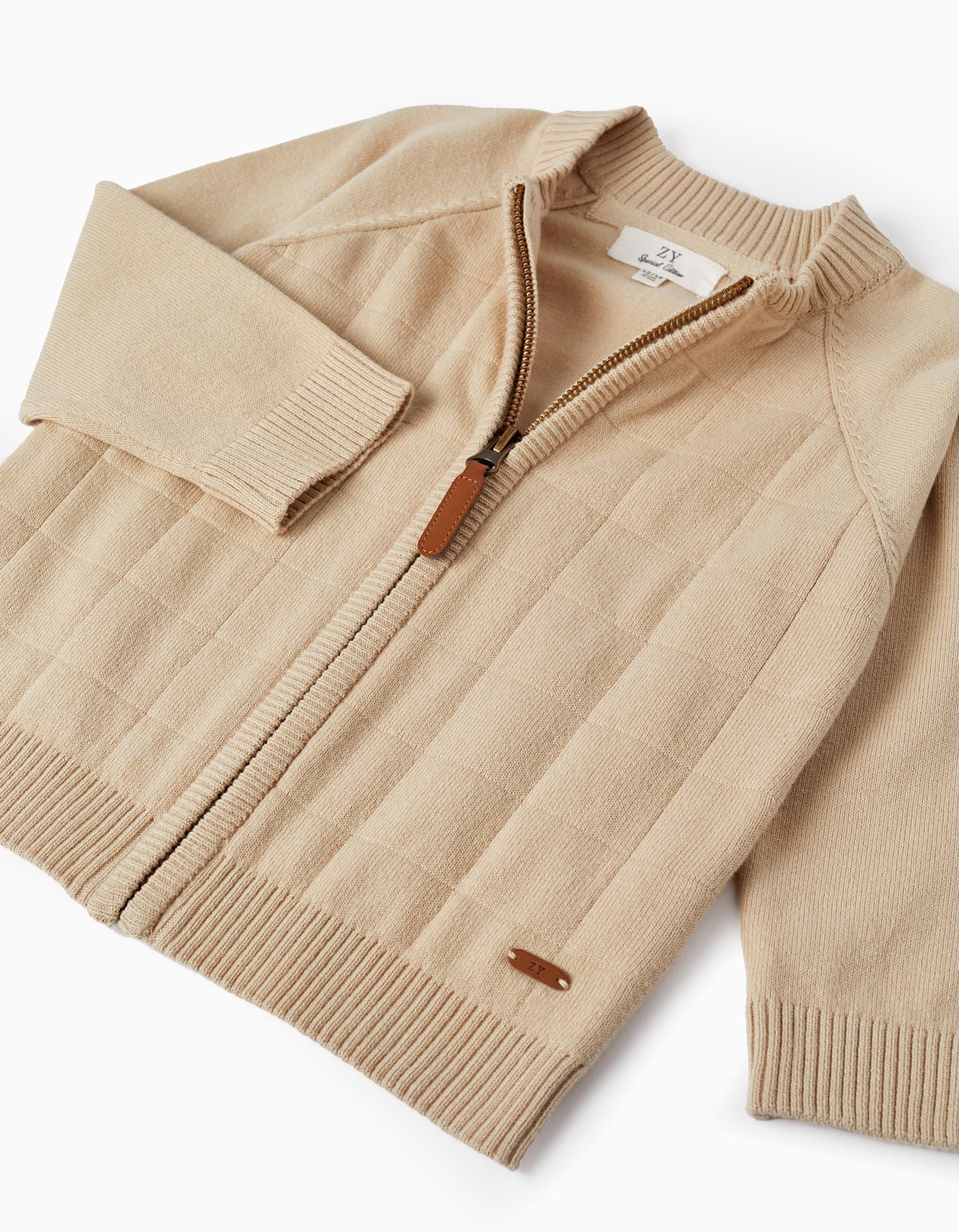 Knitted Cardigan for Baby Boy, Beige