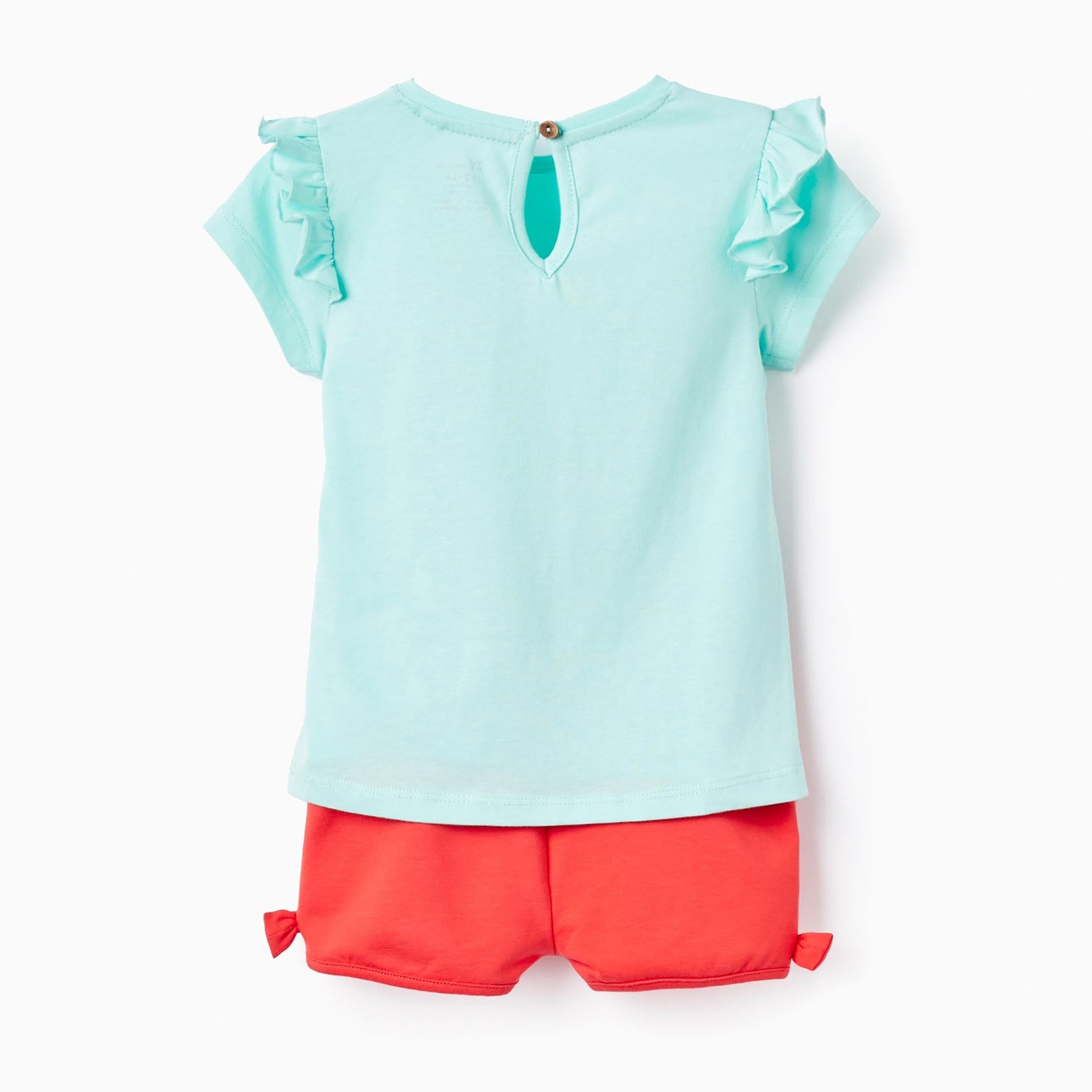 T-shirt + Shorts for Baby Girls 'Cuba', Red/Aqua Green
