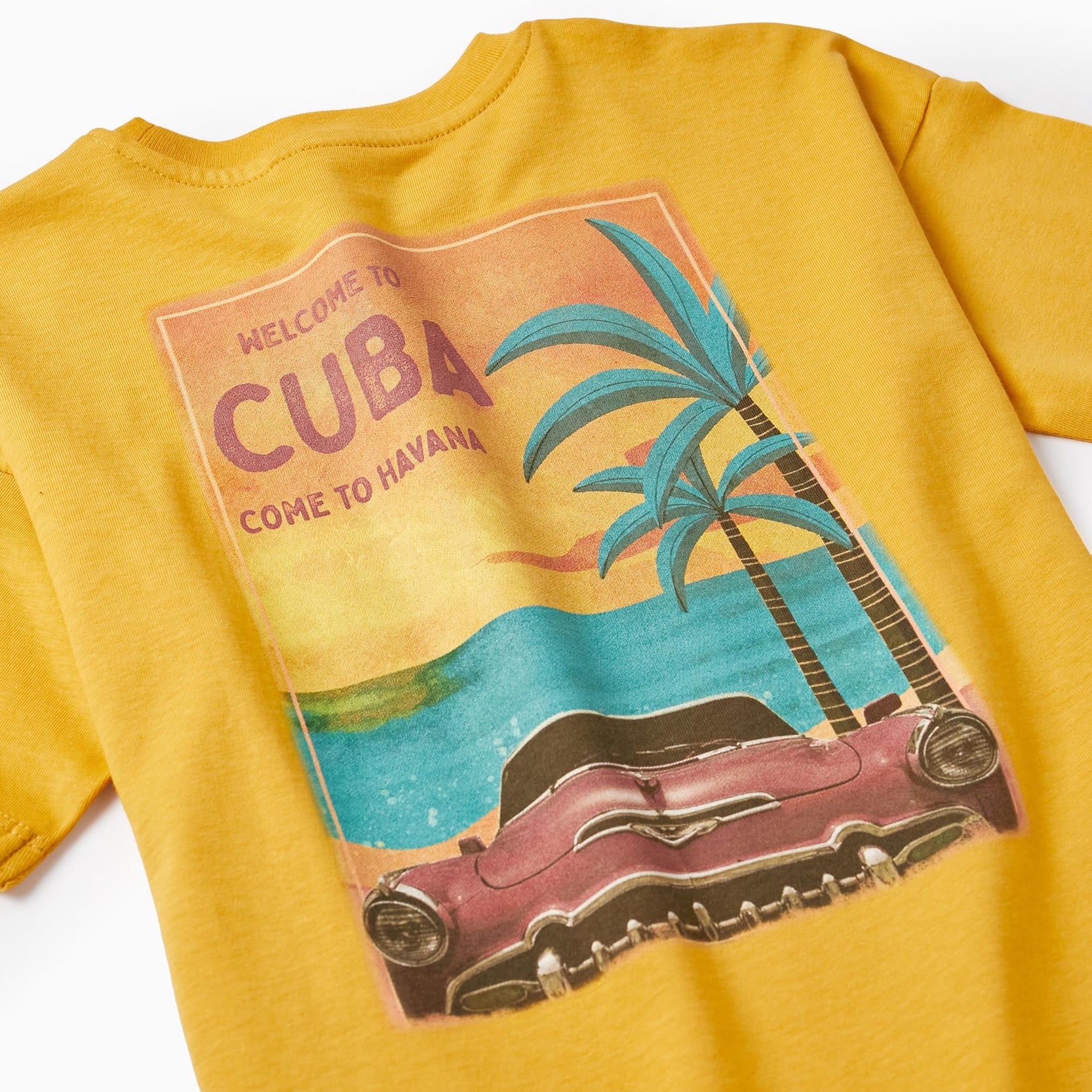 Cotton T-shirt for Boys 'Roadtrip', Yellow
