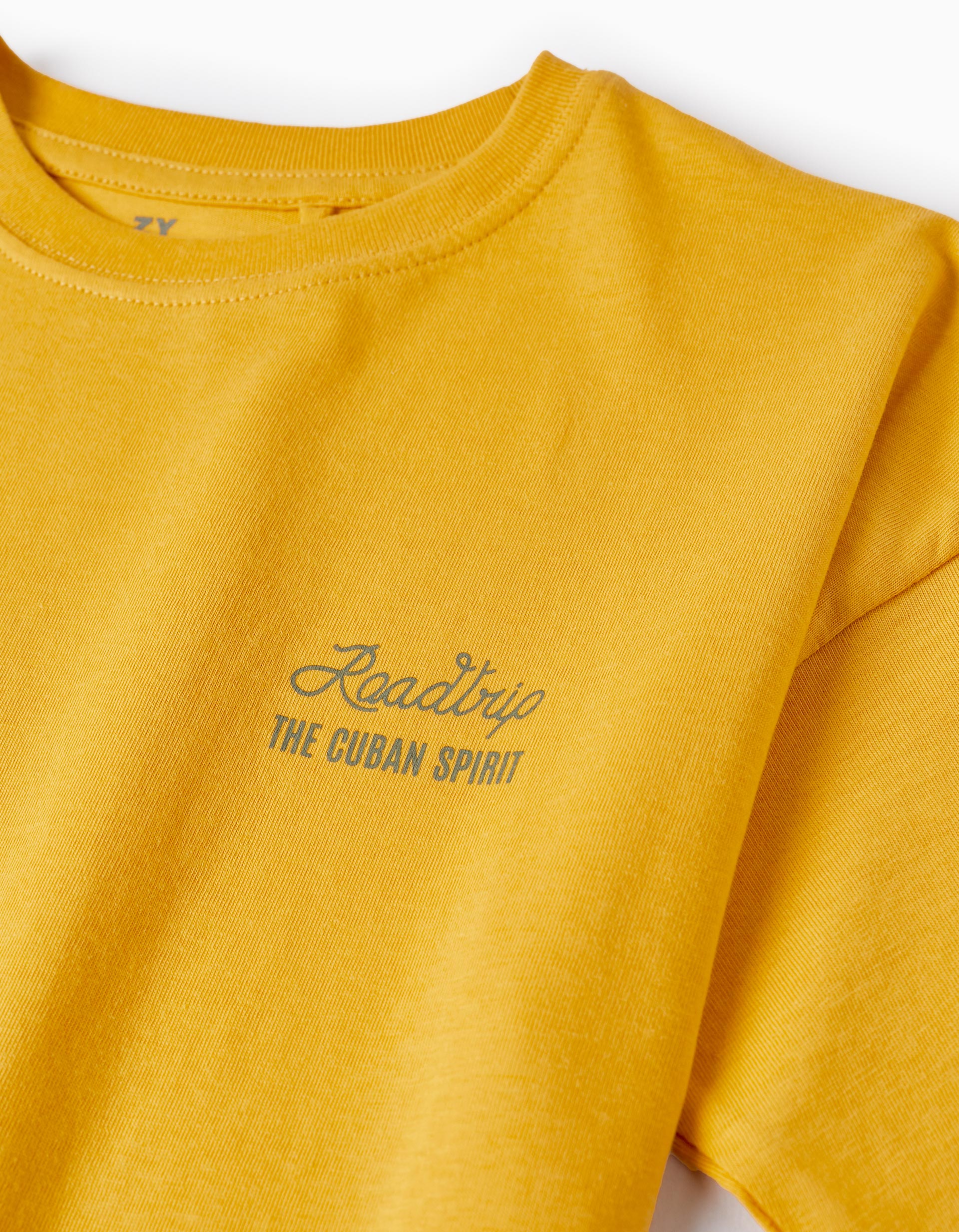 Cotton T-shirt for Boys 'Roadtrip', Yellow