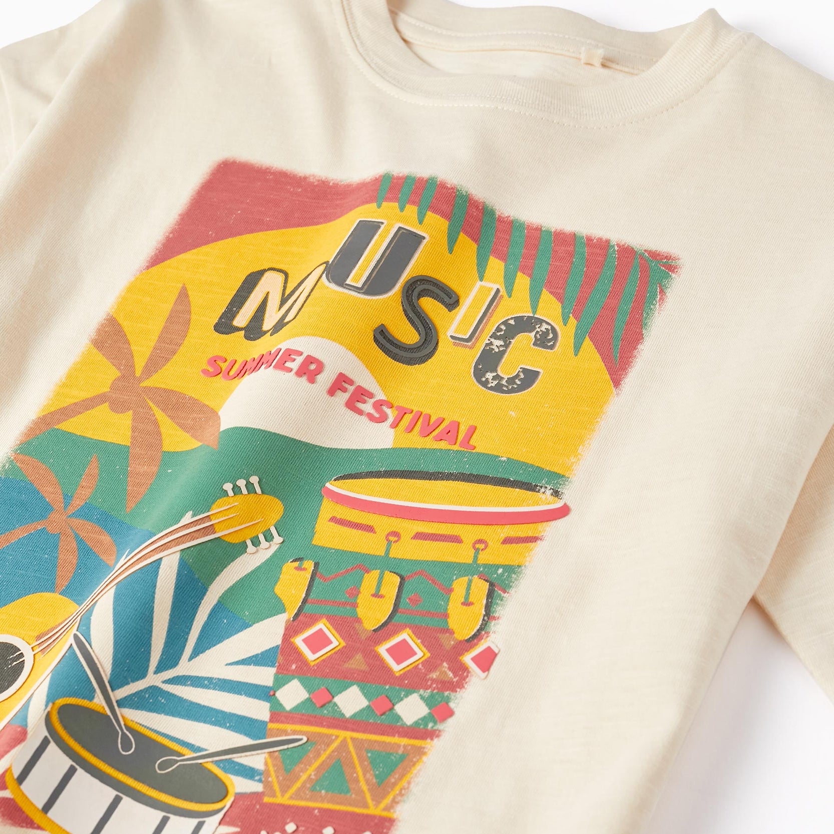 Cotton T-shirt for Boys 'Summer Festival', Beige