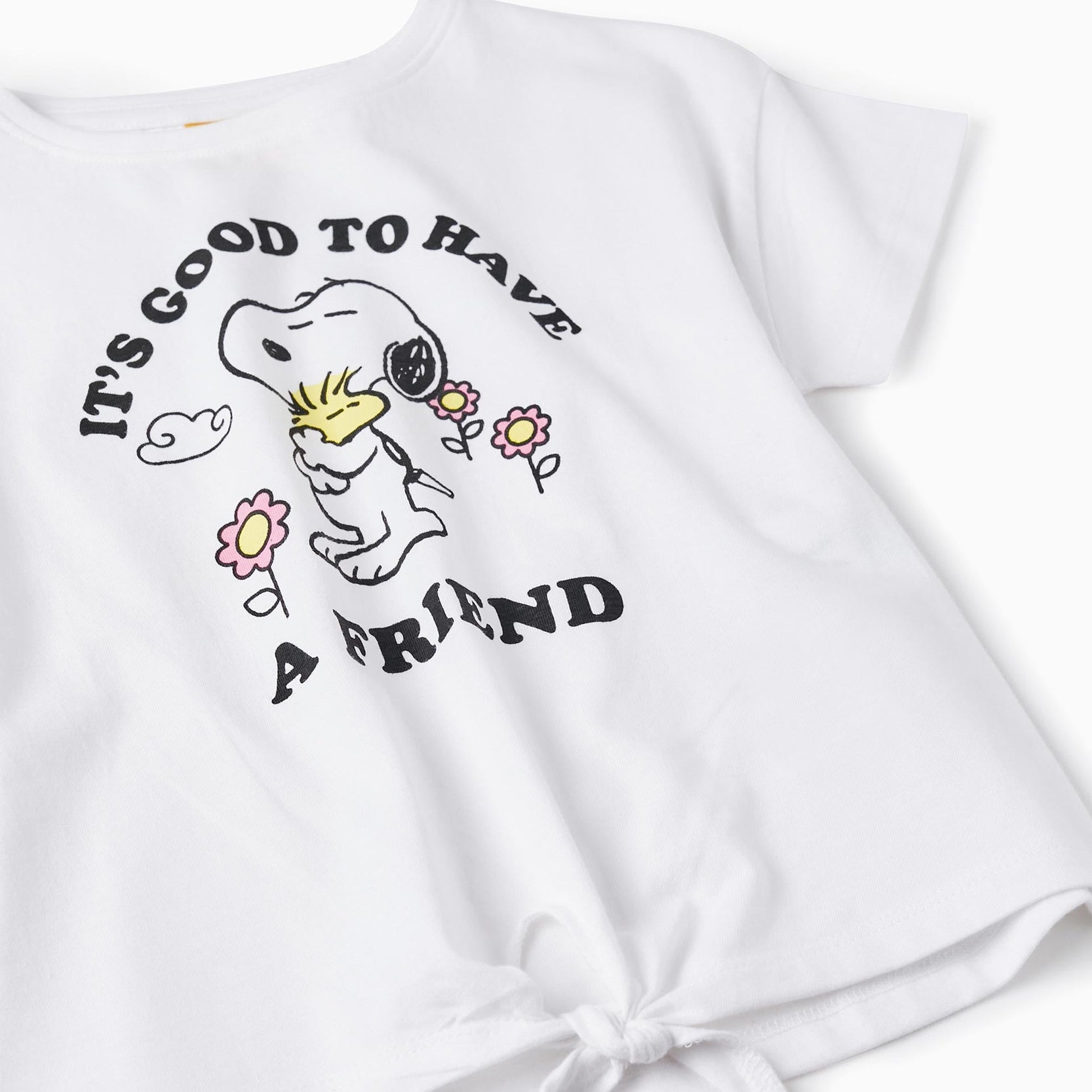Cotton T-Shirt for Girls 'Snoopy', White