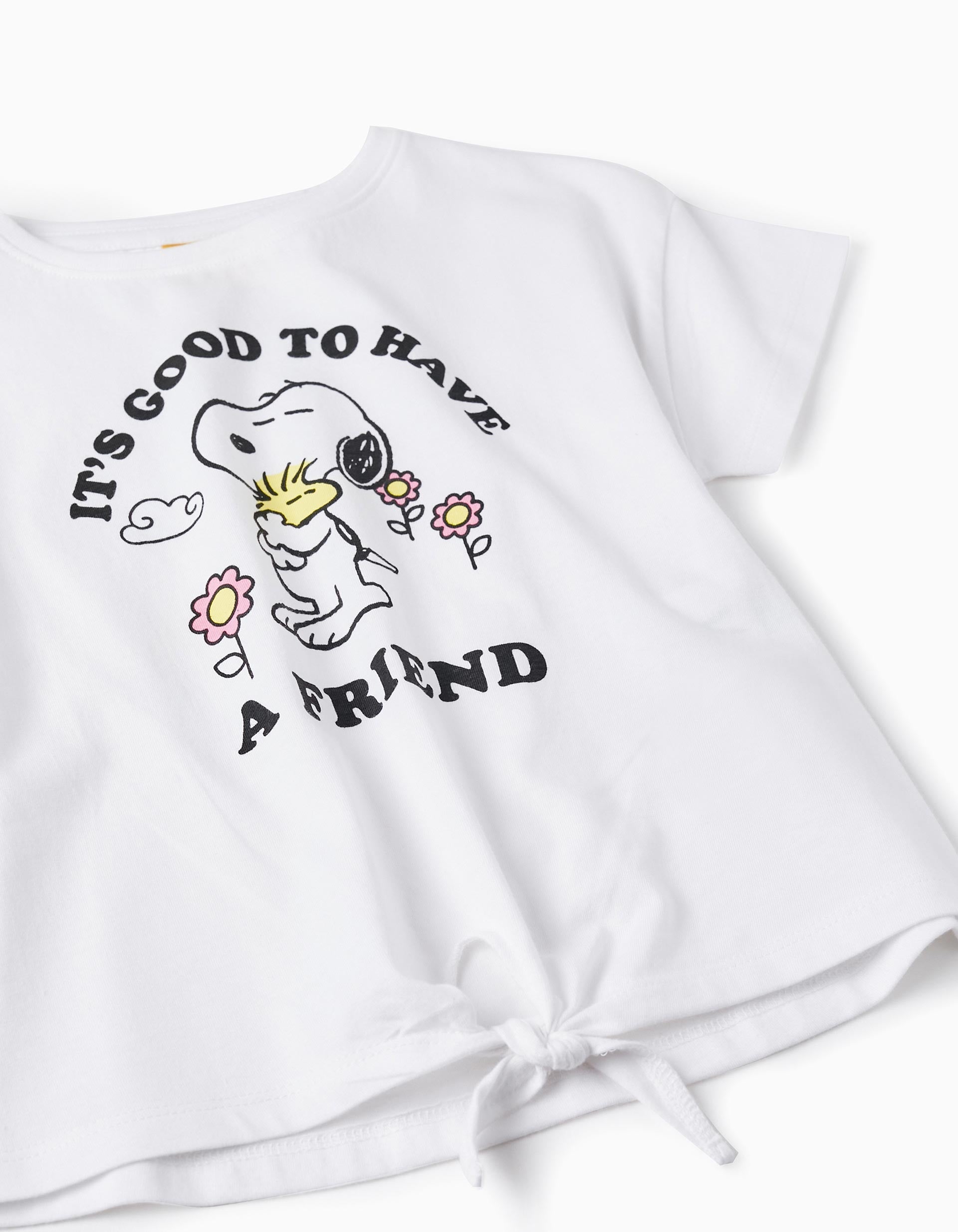 Cotton T-Shirt for Girls 'Snoopy', White