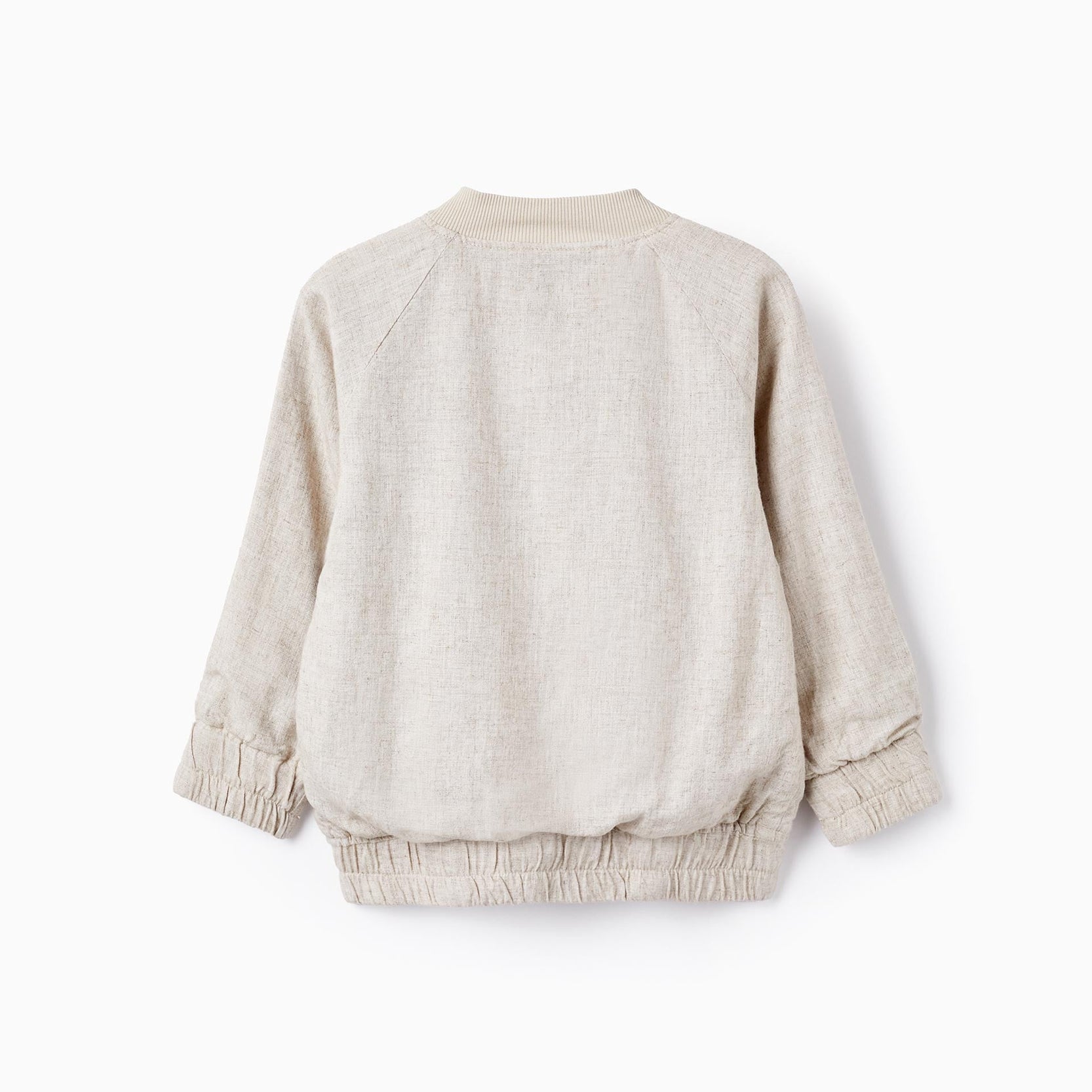 Bomber Jacket in Linen Blend for Boys, Beige
