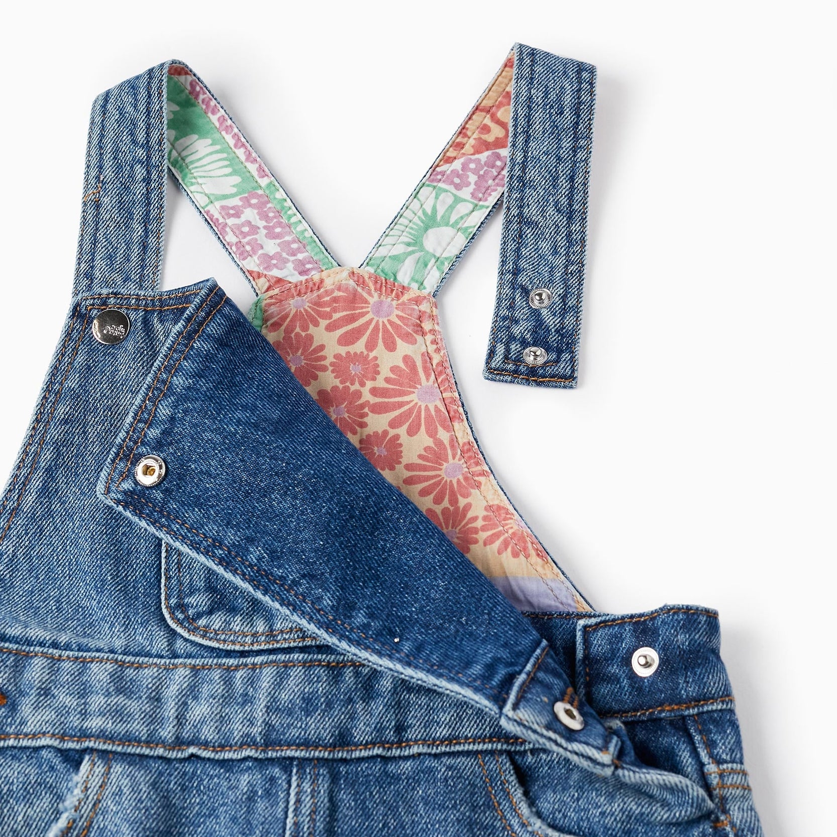 Cotton Denim Dungarees for Girls, Blue