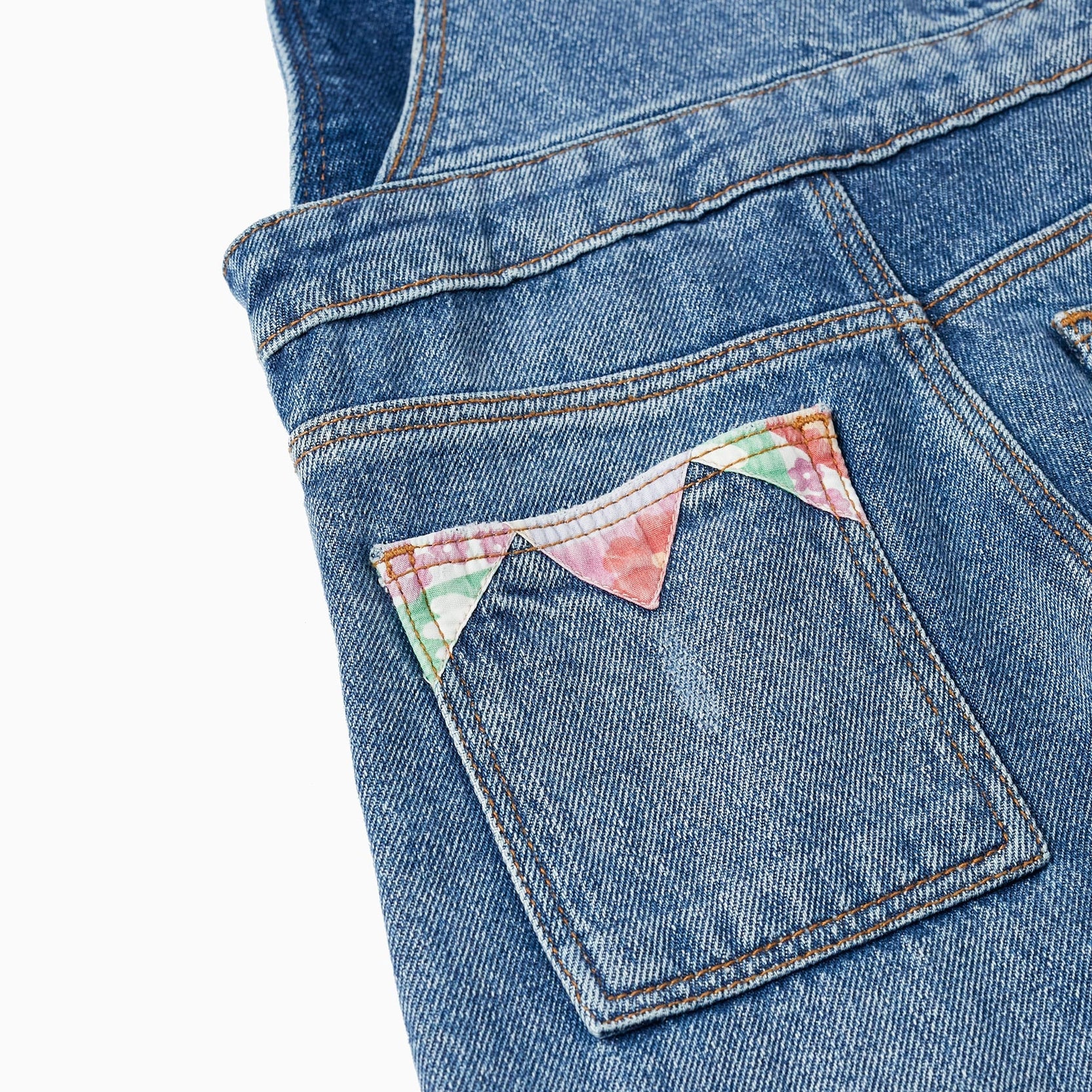 Cotton Denim Dungarees for Girls, Blue