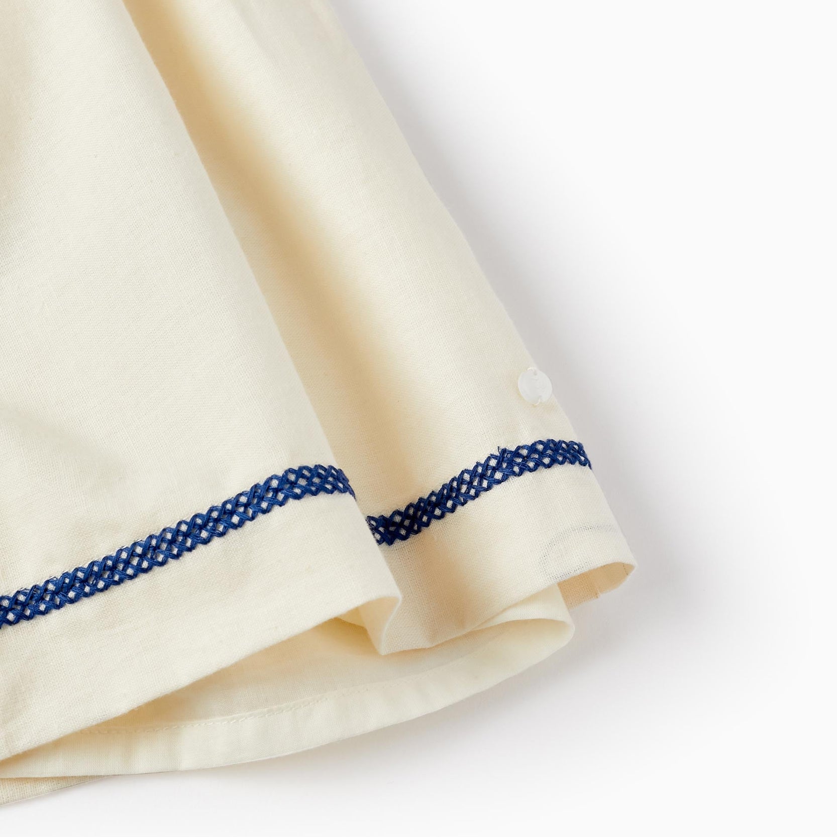 Dress in Cotton and Linen for Girls, Light Beige