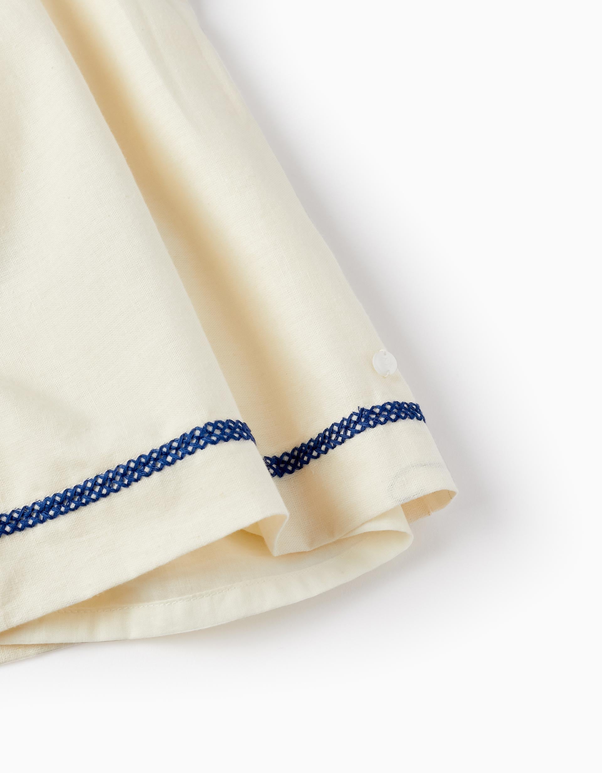 Dress in Cotton and Linen for Girls, Light Beige