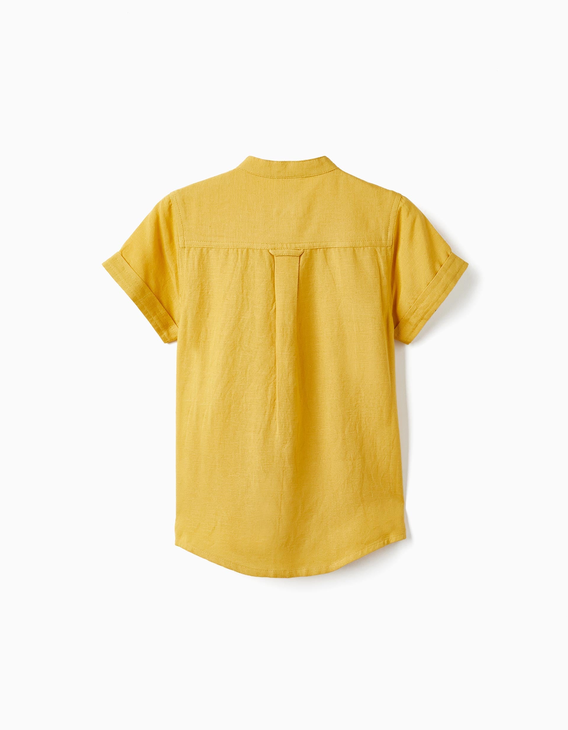 Short Sleeve Shirt with Linen for Boys, Yellow
