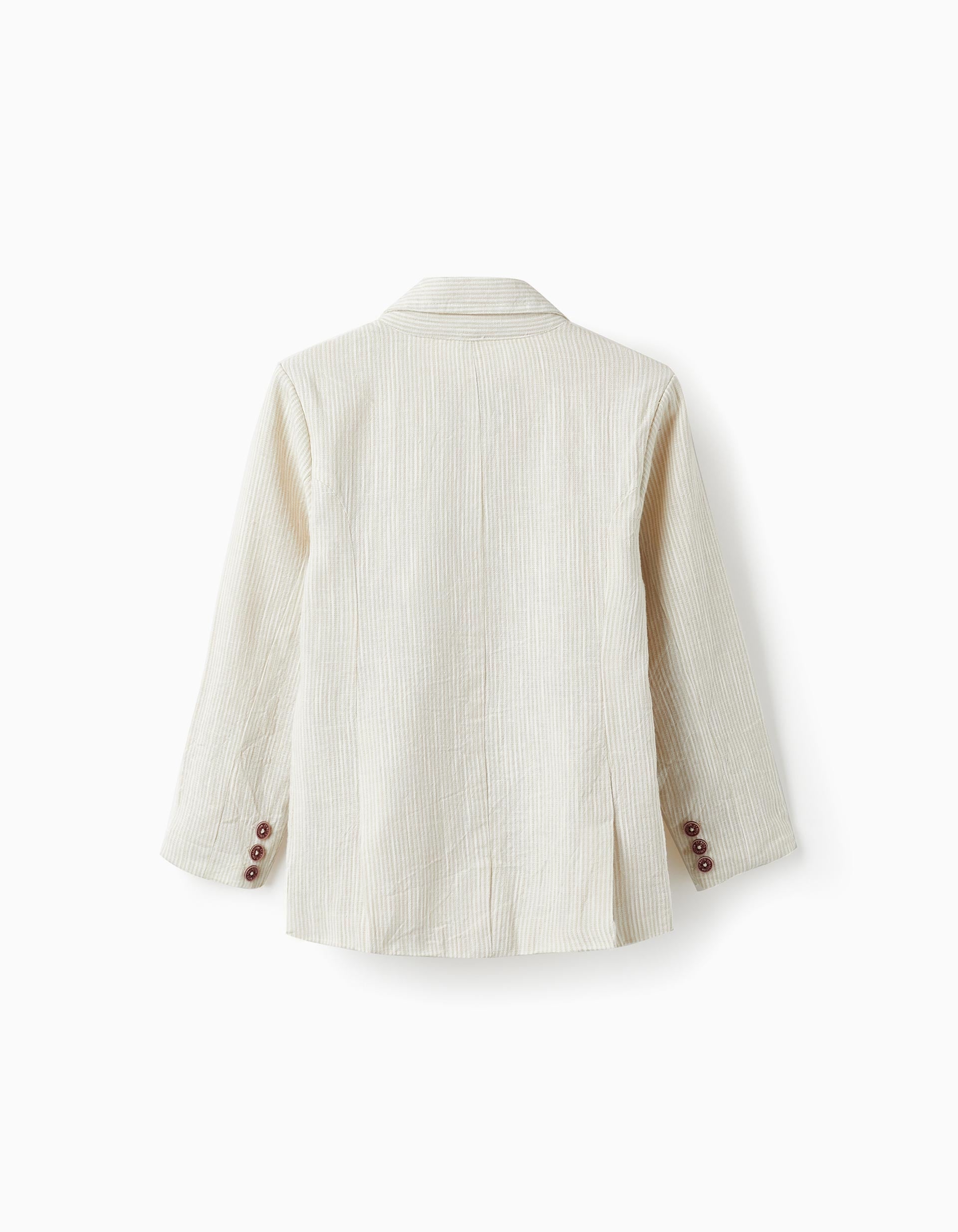 Striped Blazer for Boys, White/Beige