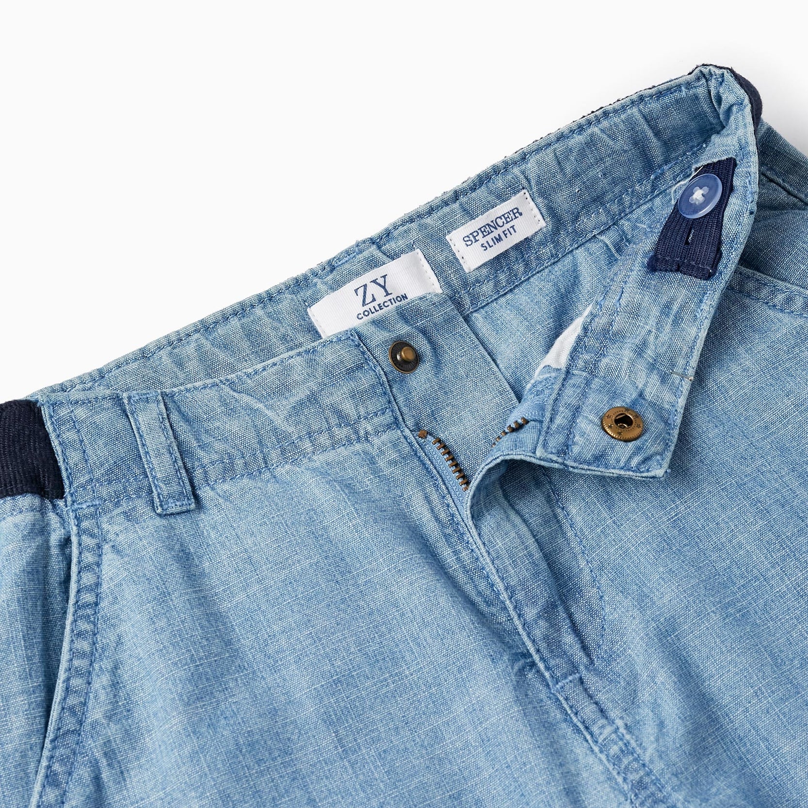 Cotton Denim Trousers for Boys 'Slim Fit', Blue